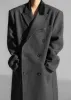 Dolly Contrast Collar Coat - Dark Grey Melange sold by Frankie Shop