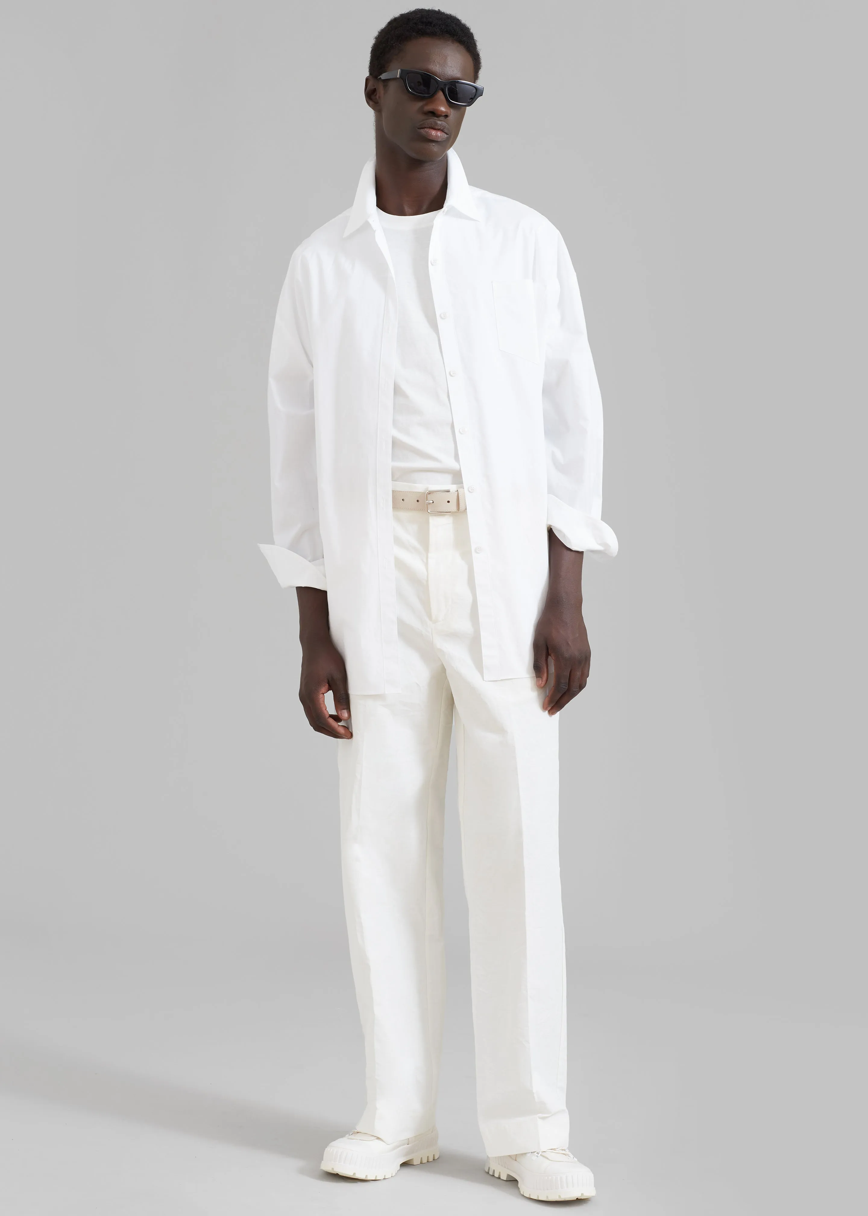 Róhe Crushed Cotton Trousers - Chalk sold by Frankie Shop