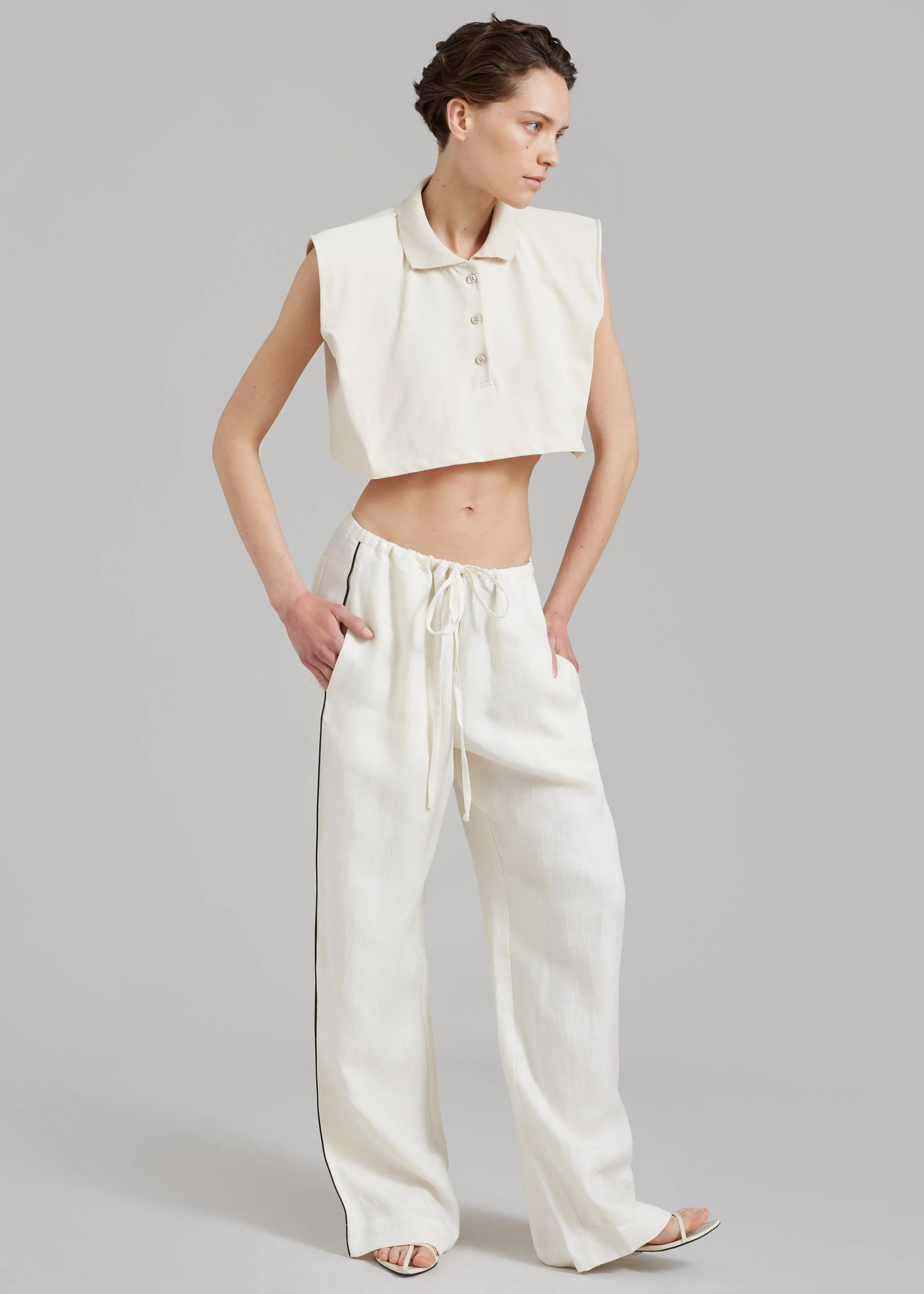 MATIN Piping Drawstring Pant - Natural sold by Frankie Shop product image thumbnail 5