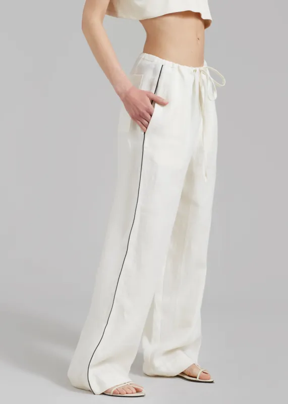 MATIN Piping Drawstring Pant - Natural made by Frankie Shop