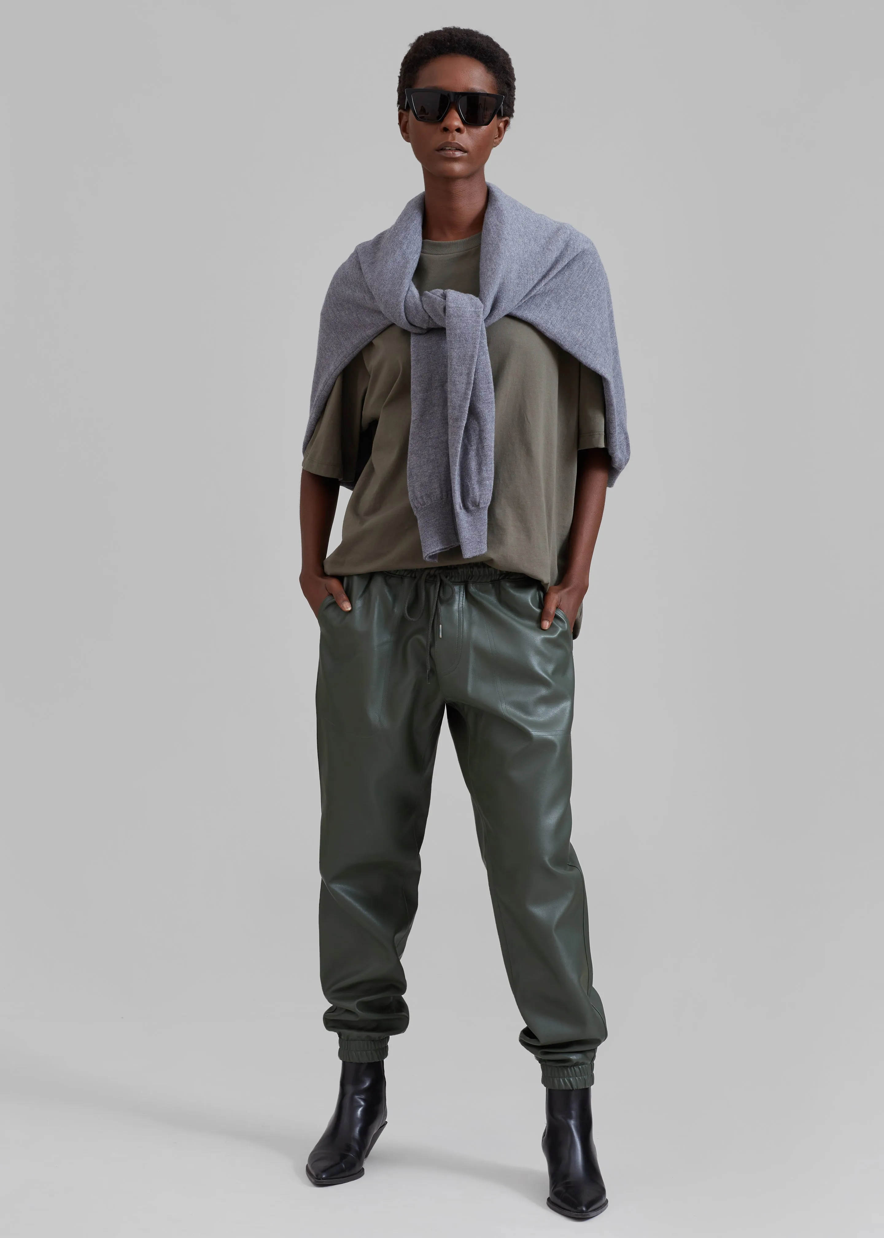 Brighton Faux Leather Joggers - Olive sold by Frankie Shop product image thumbnail 4
