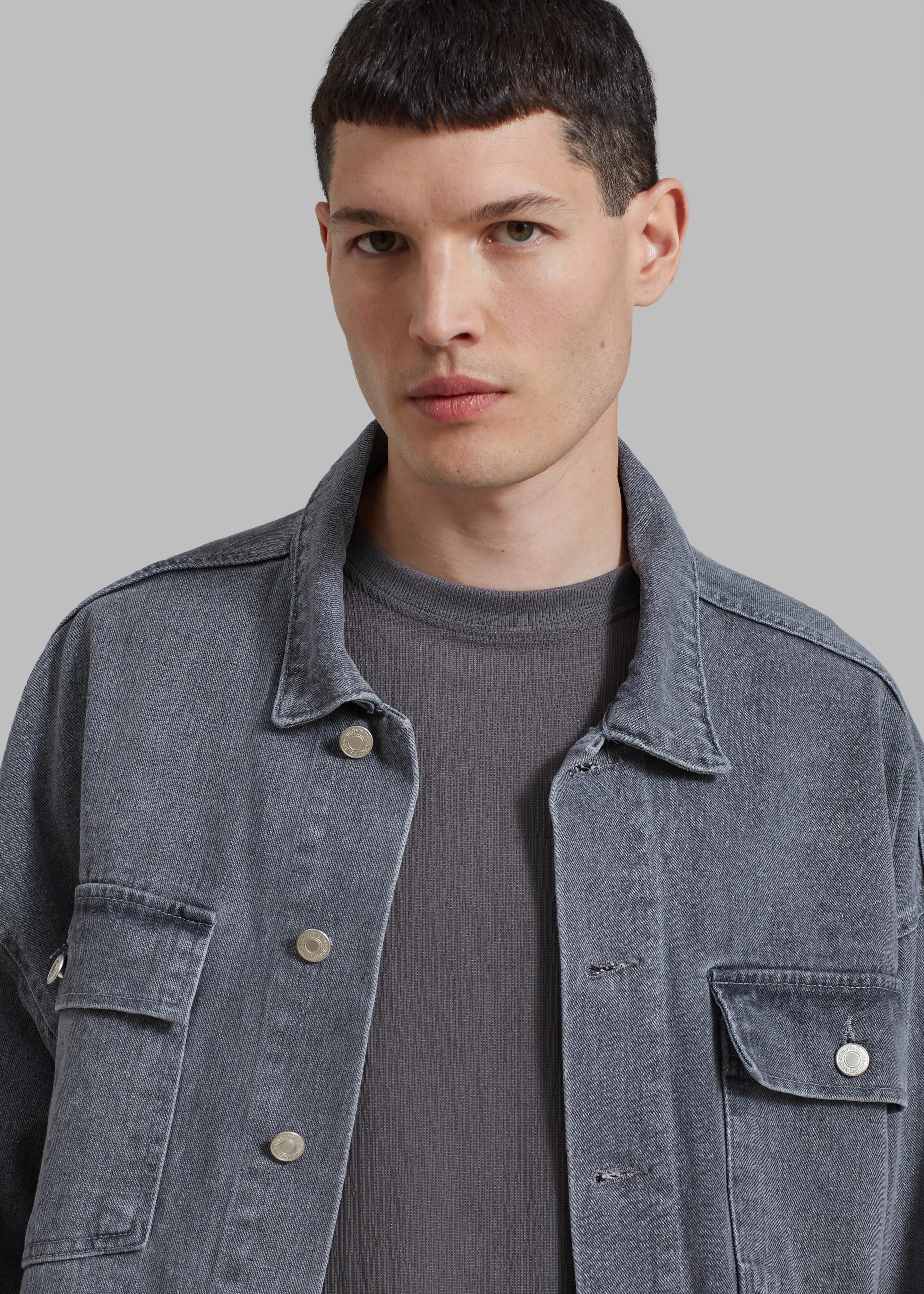 Connor Oversized Denim Jacket - Grey Wash sold by Frankie Shop product image thumbnail 4
