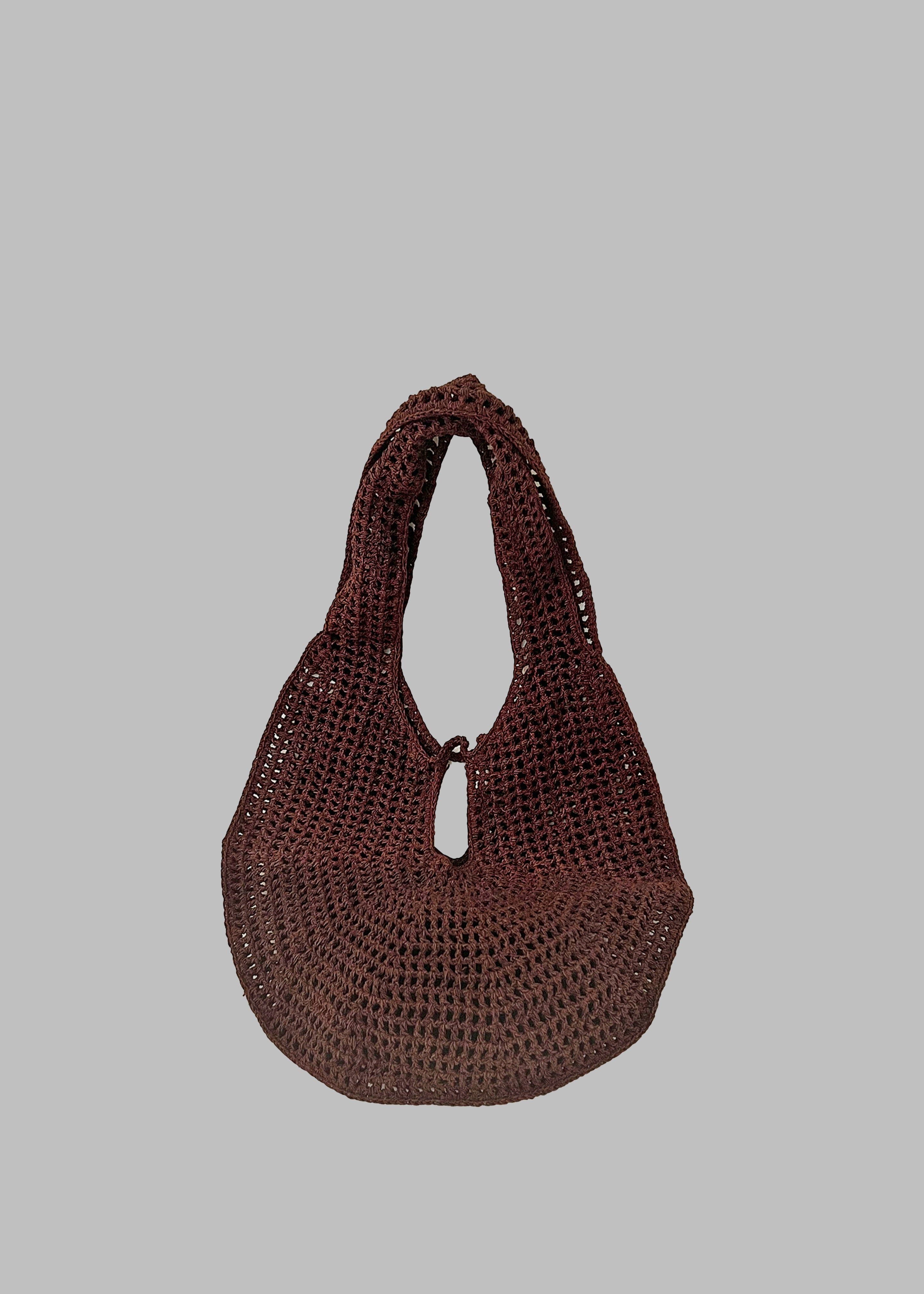 Low Classic Crochet Hobo Bag - Brown sold by Frankie Shop product image thumbnail 6