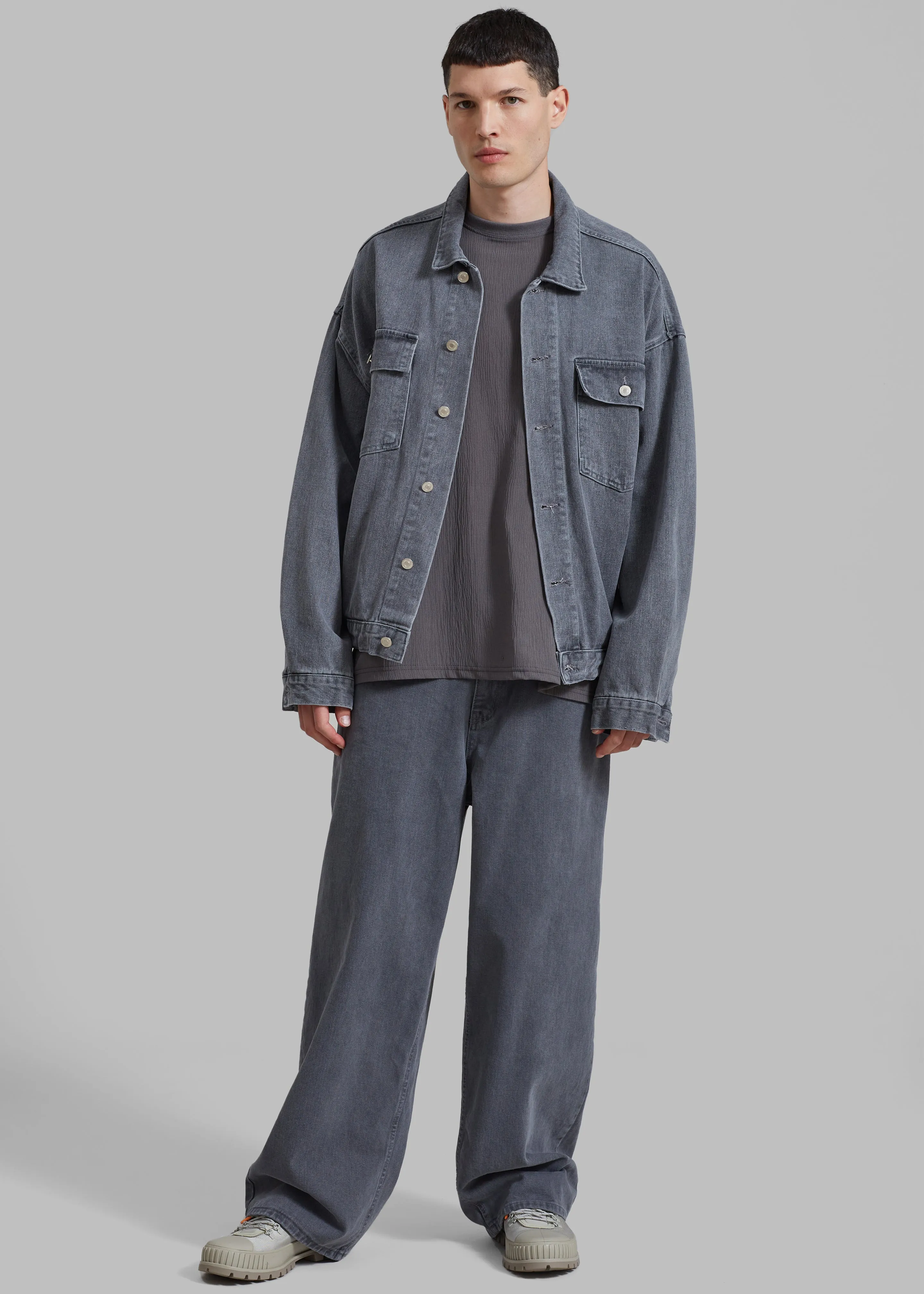 Connor Oversized Denim Jacket - Grey Wash sold by Frankie Shop product image thumbnail 3