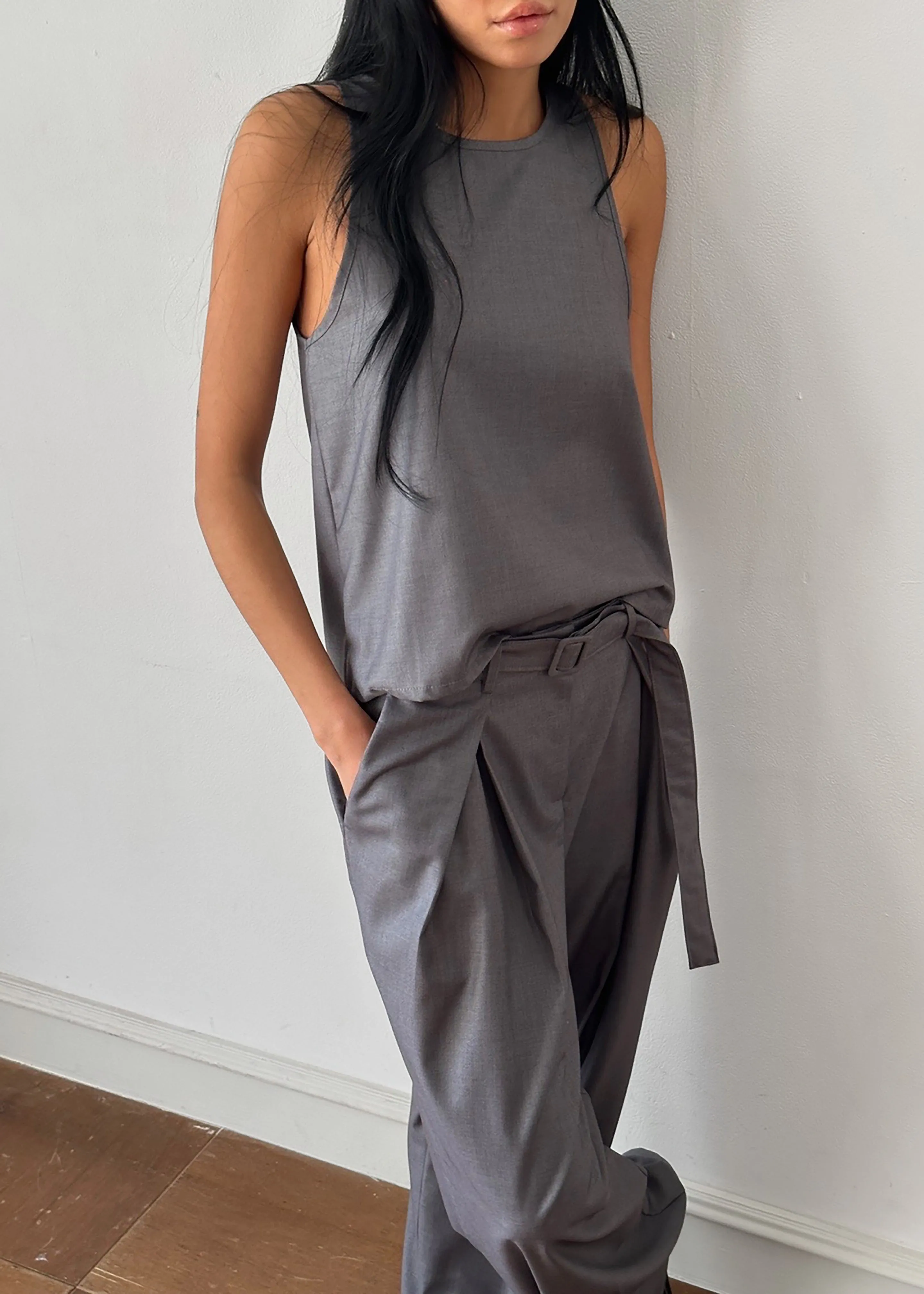 Clay Sleeveless Top - Grey sold by Frankie Shop