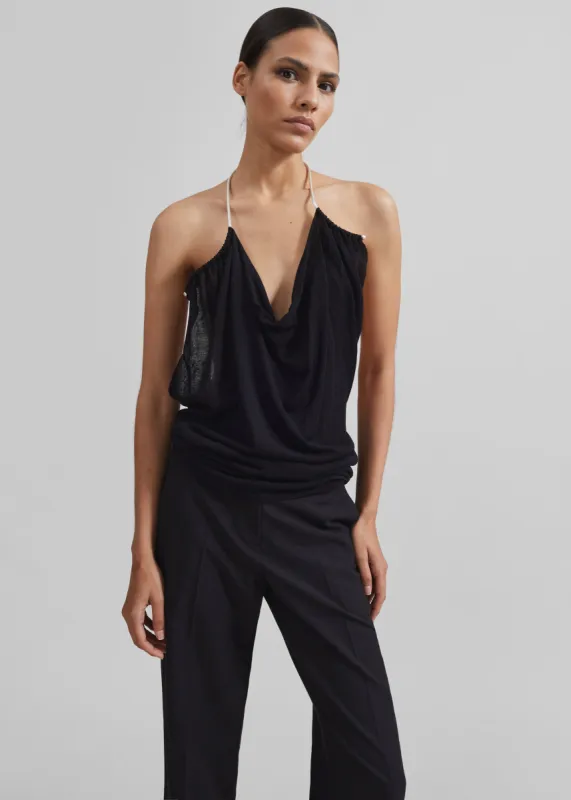 Christopher Esber Petra Knit Necklace Tank - Black sold by Frankie Shop