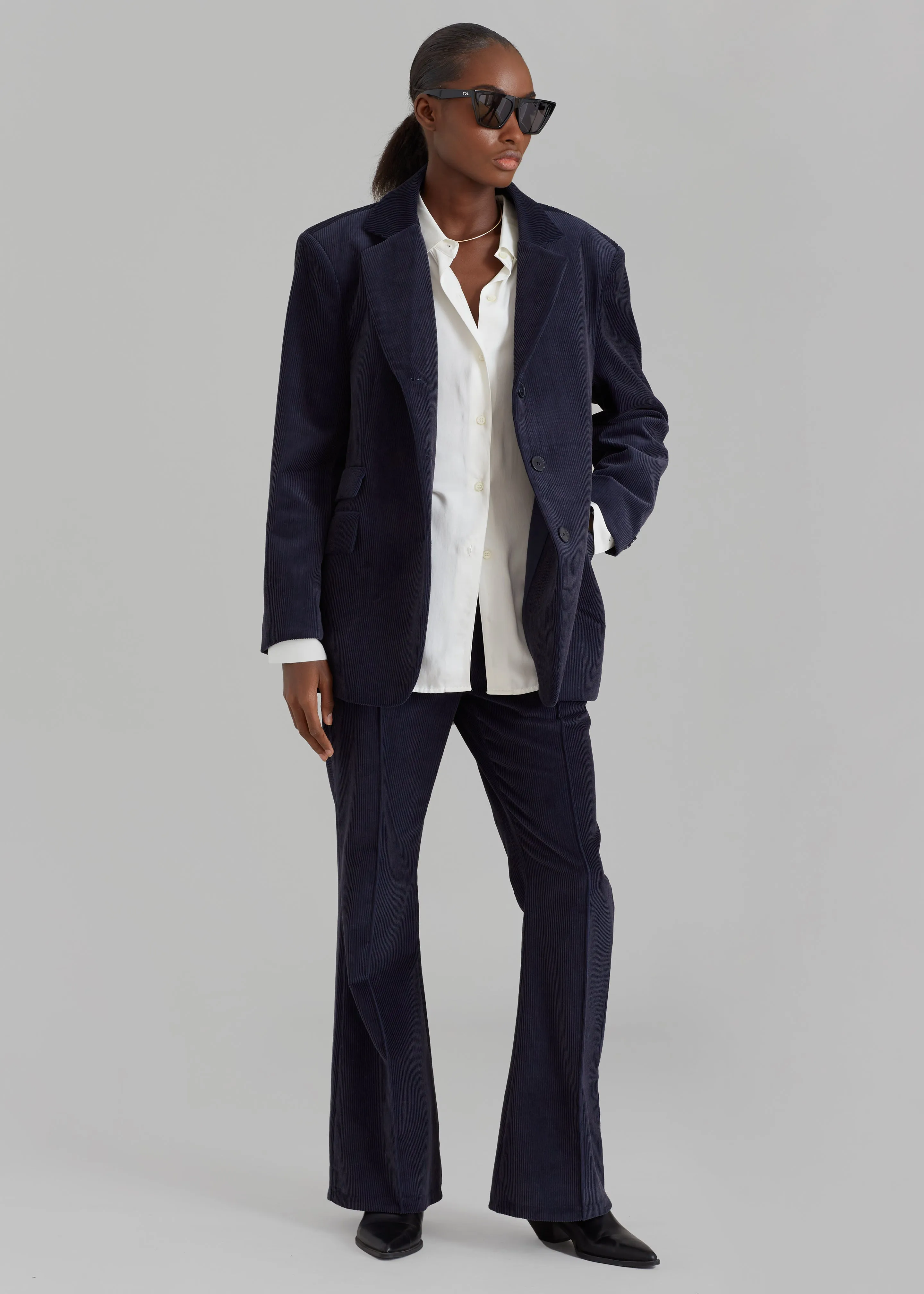 Lydian Corduroy Flare Pants - Navy sold by Frankie Shop product image thumbnail 4