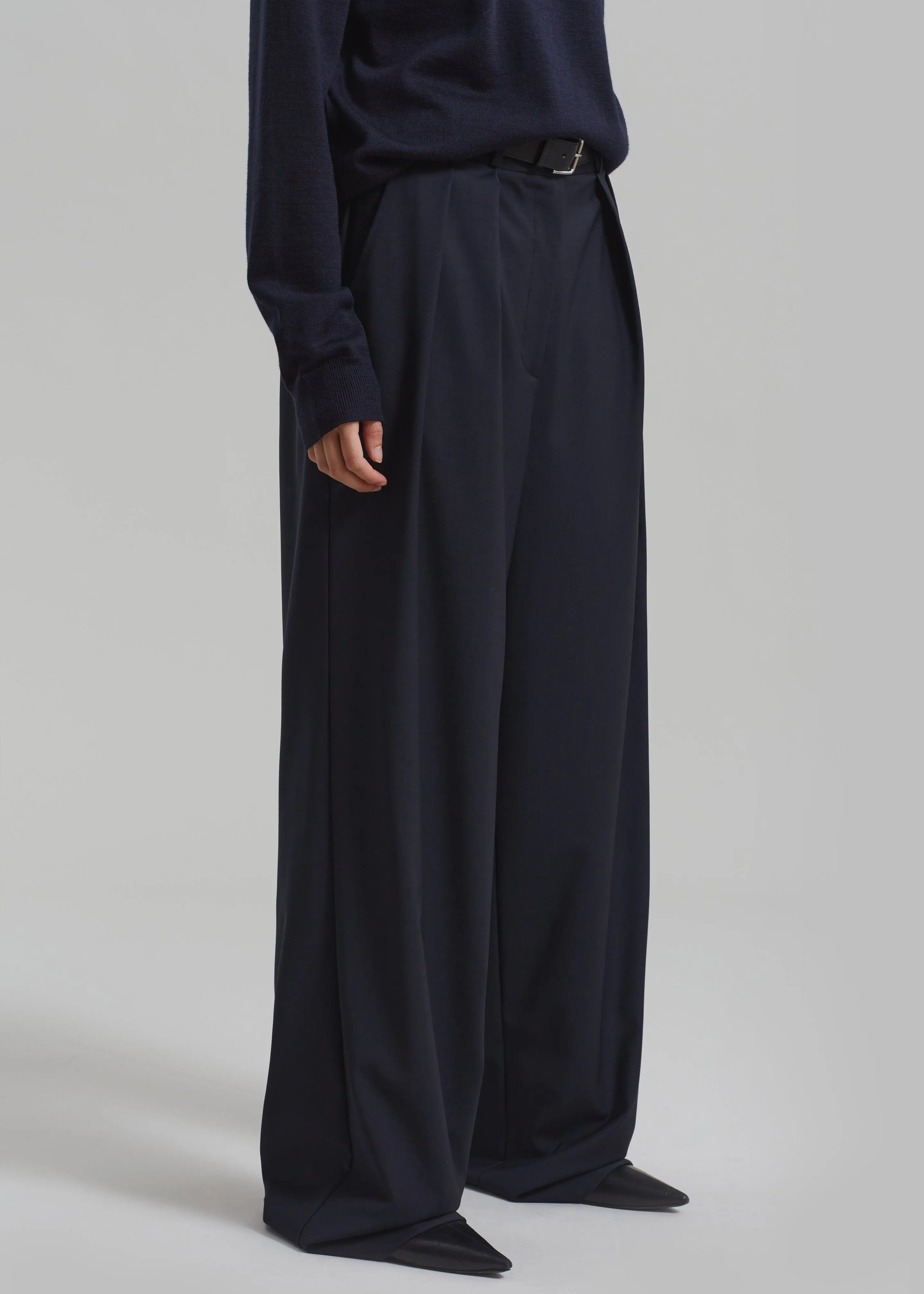Ripley Pleated Trousers - Navy sold by Frankie Shop product image thumbnail 5