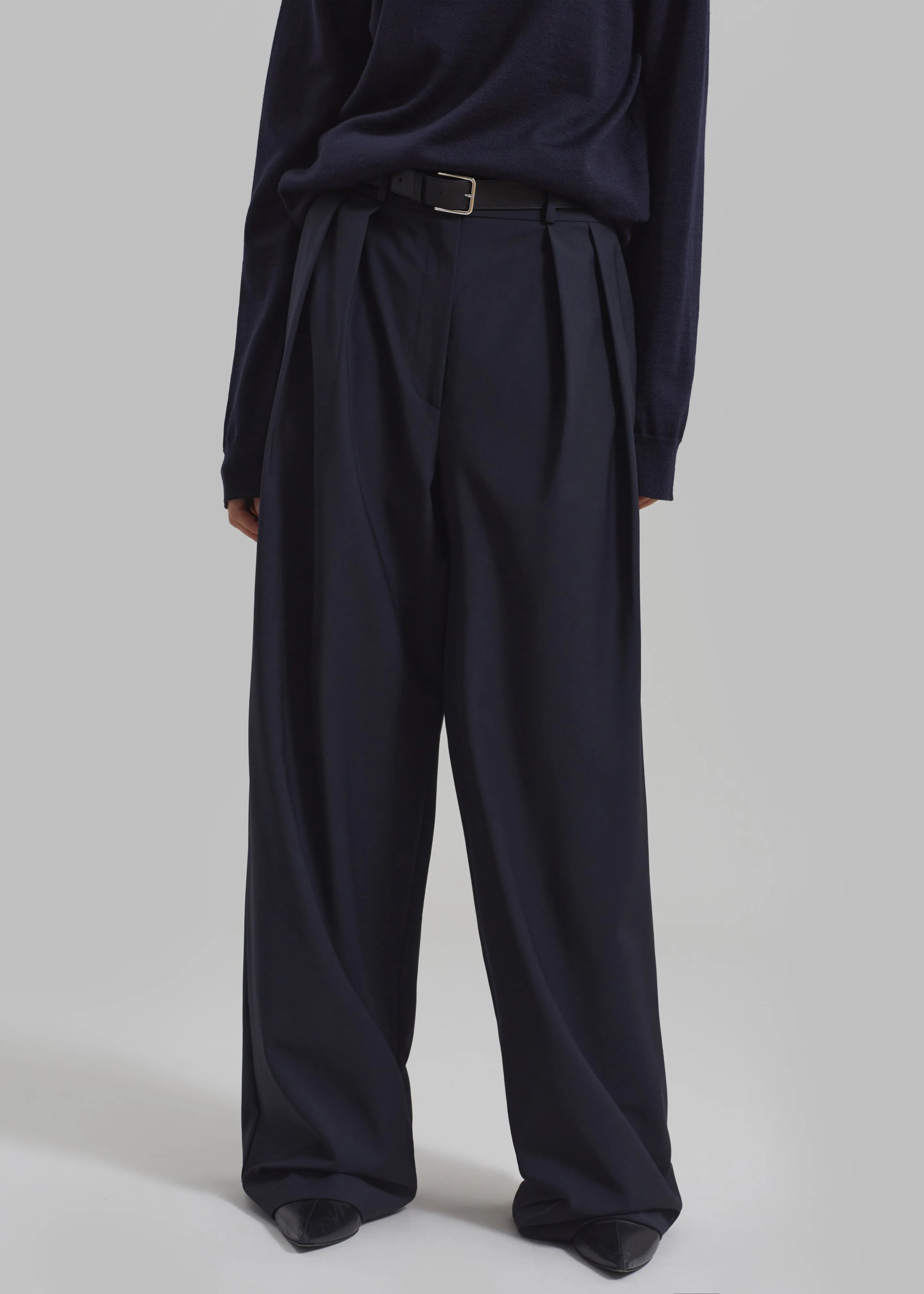 Ripley Pleated Trousers - Navy sold by Frankie Shop product image thumbnail 2