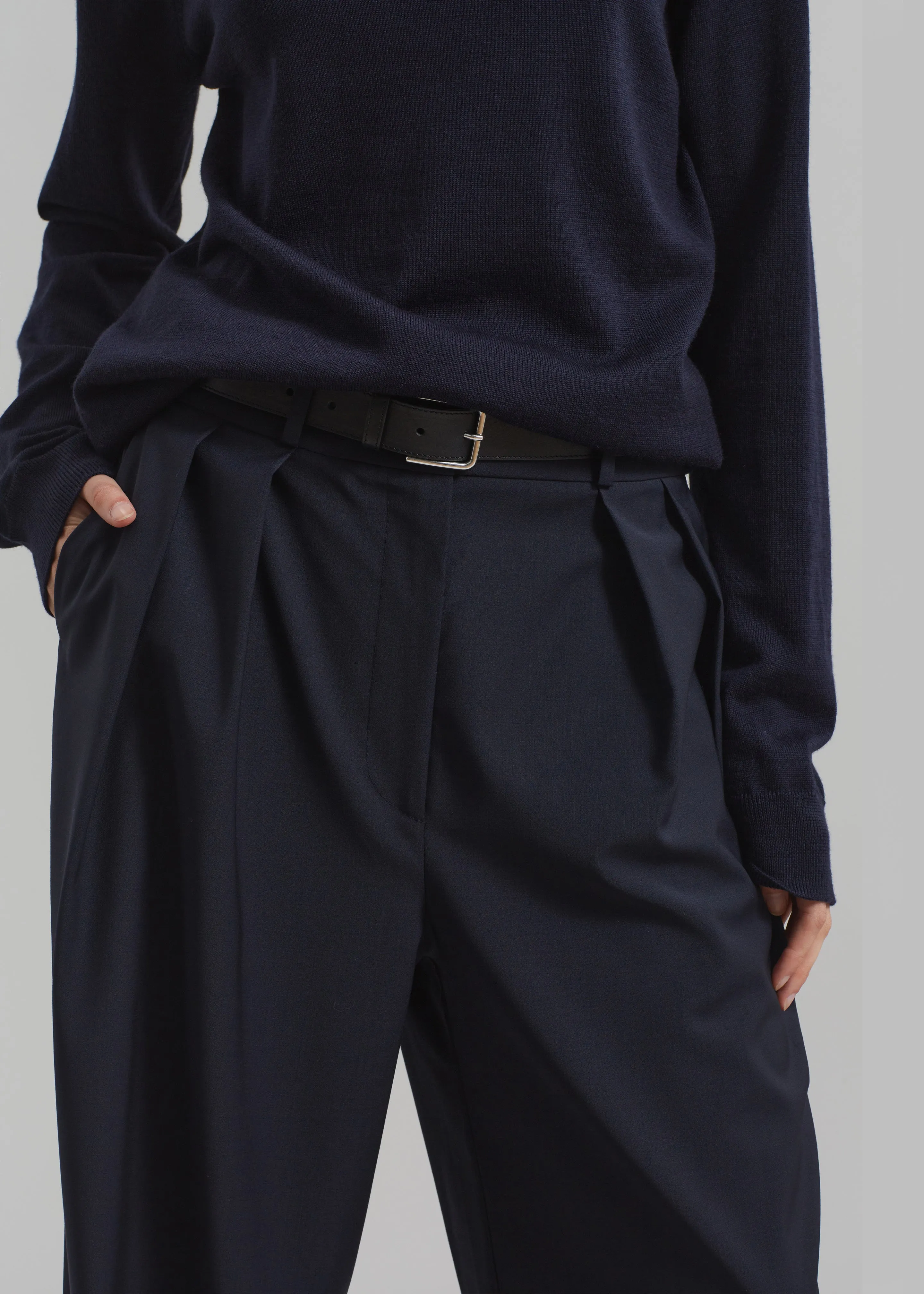 Ripley Pleated Trousers - Navy sold by Frankie Shop product image thumbnail 4