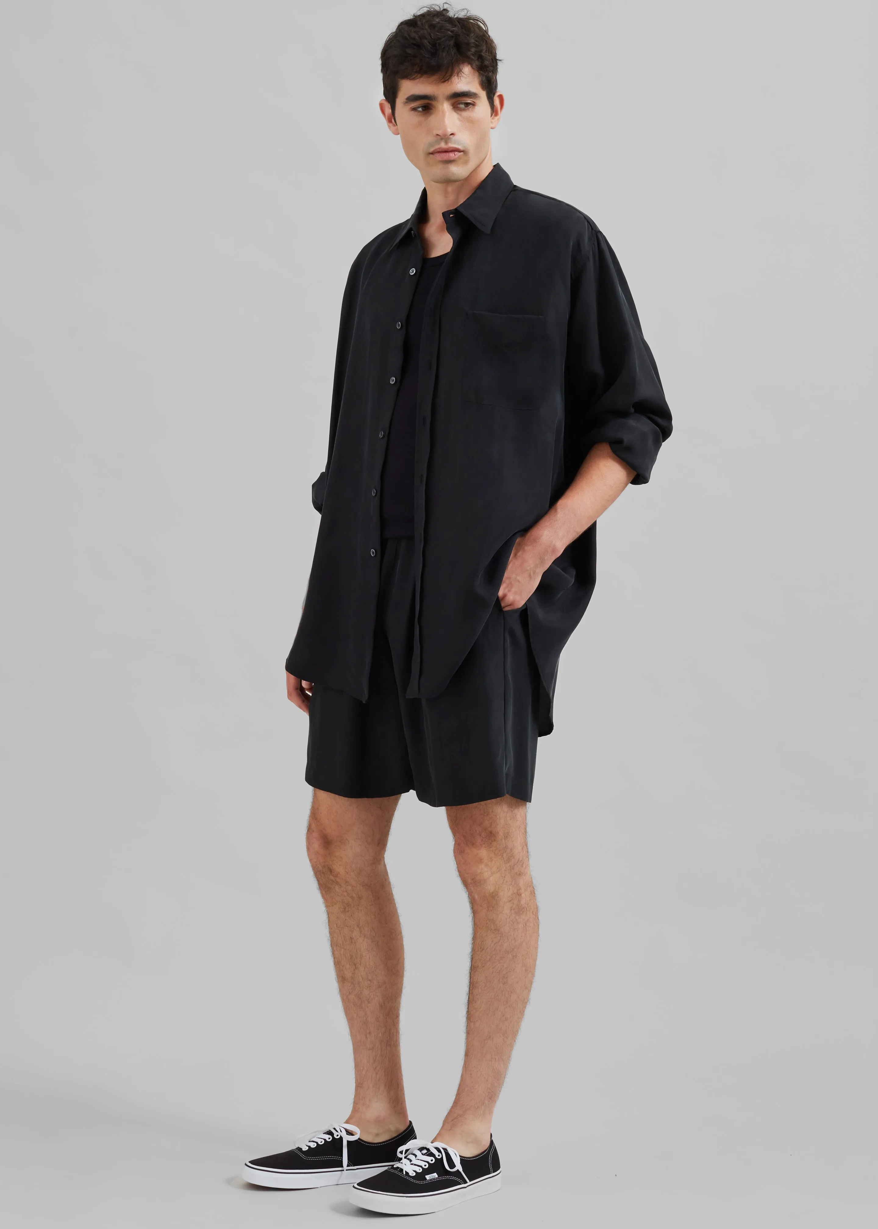 Leland Silky Boxer Shorts - Black sold by Frankie Shop product image thumbnail 5