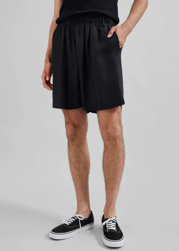 Leland Silky Boxer Shorts - Black sold by Frankie Shop