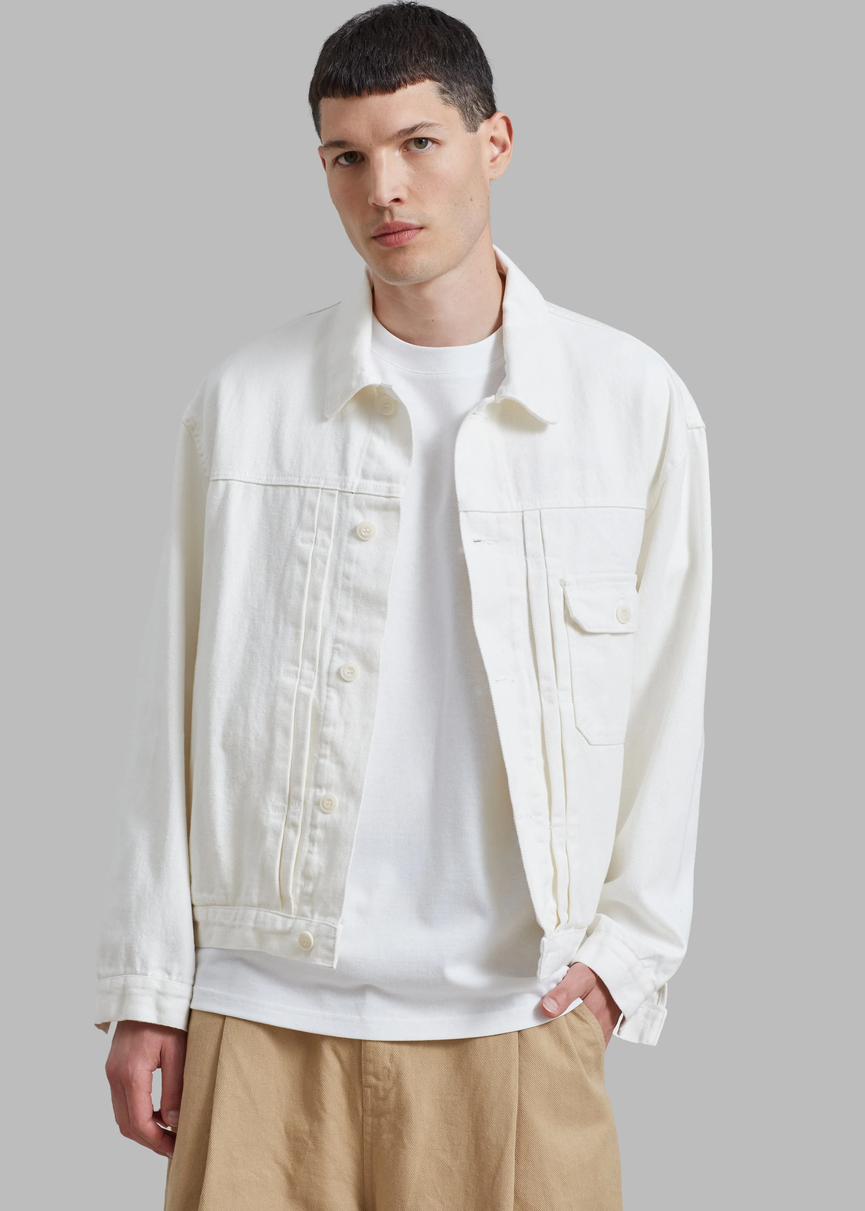 Matthew Denim Jacket - White sold by Frankie Shop