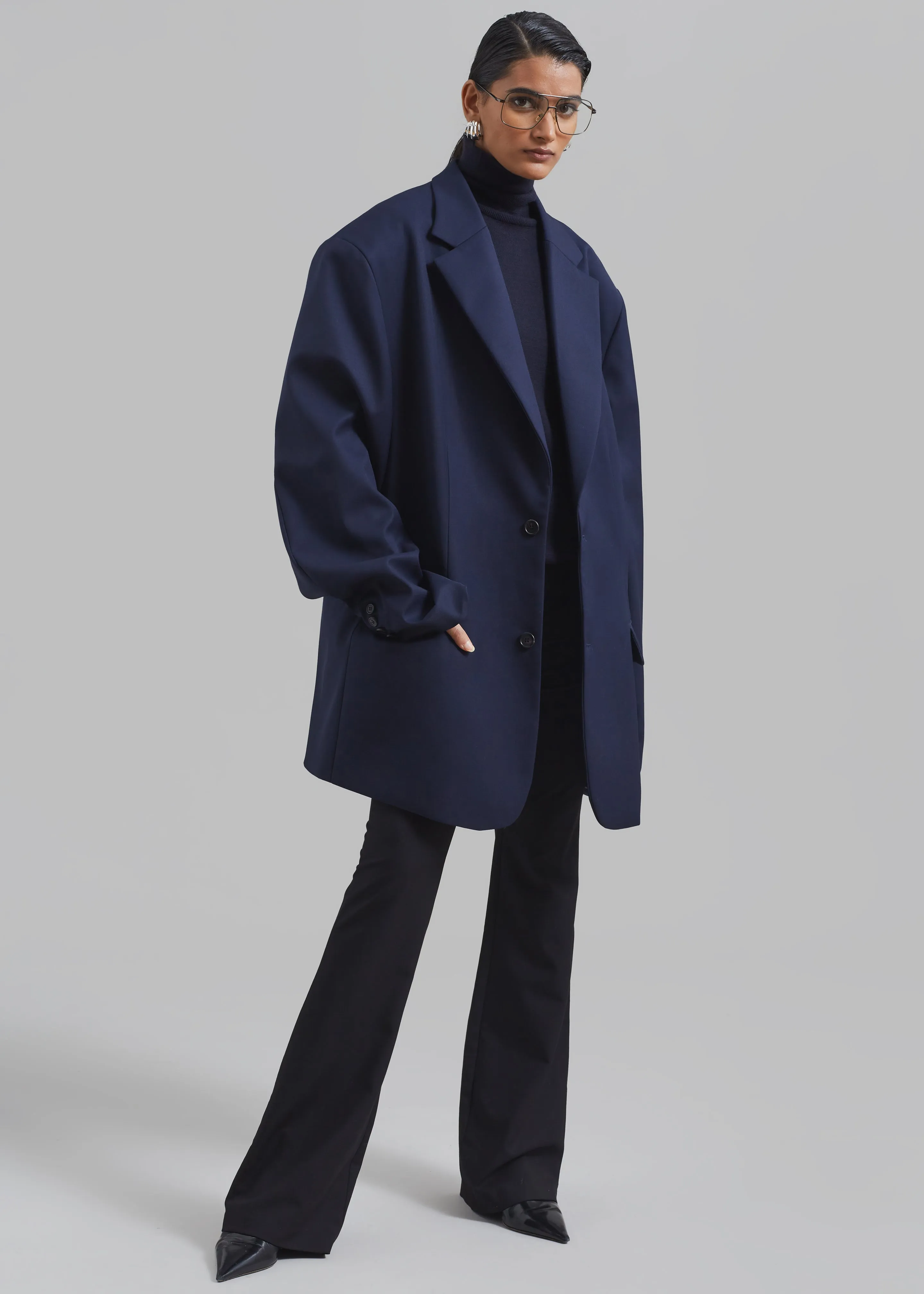Dee Maxi Oversized Blazer - Navy sold by Frankie Shop product image thumbnail 5