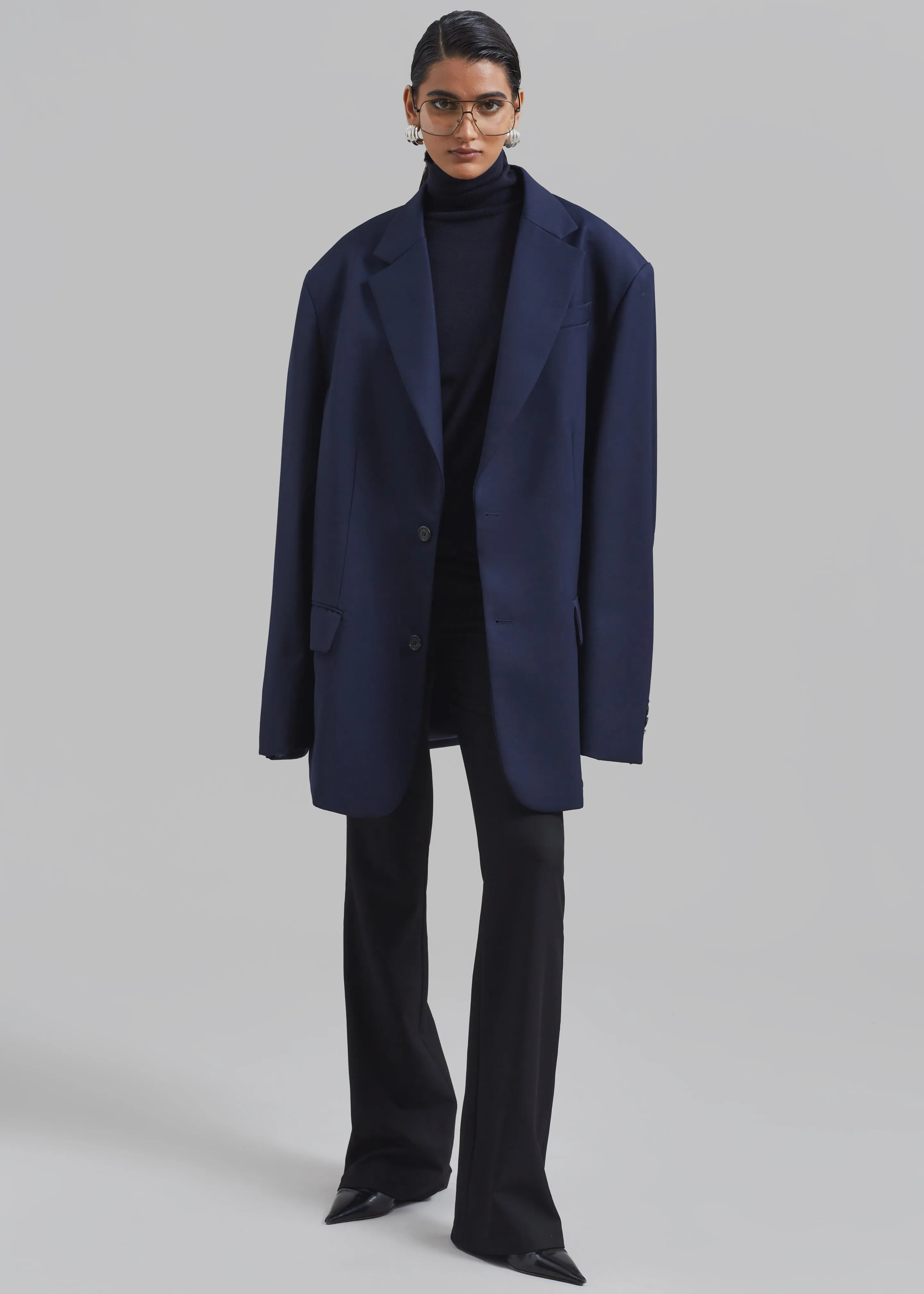 Dee Maxi Oversized Blazer - Navy sold by Frankie Shop
