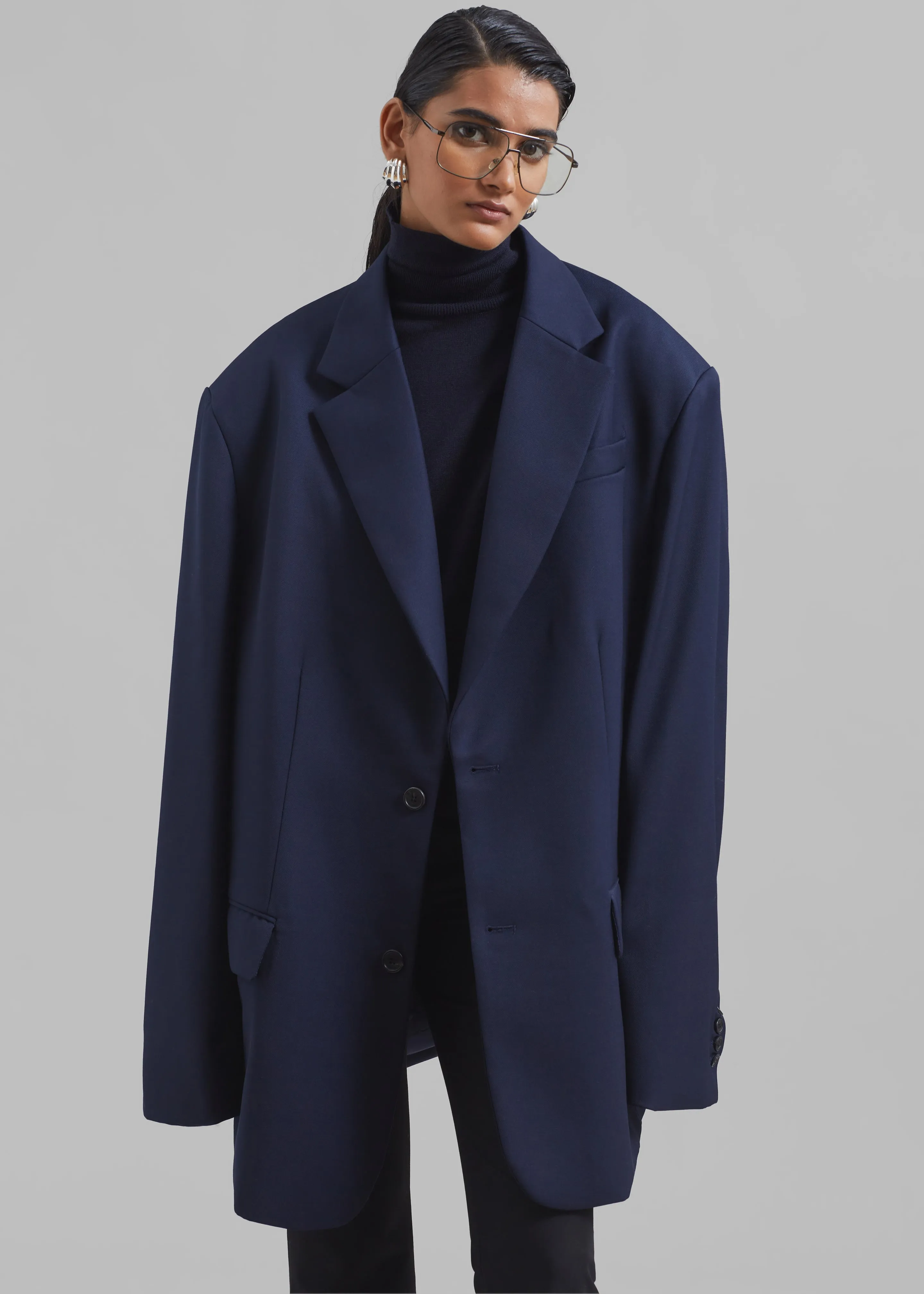 Dee Maxi Oversized Blazer - Navy sold by Frankie Shop product image thumbnail 2