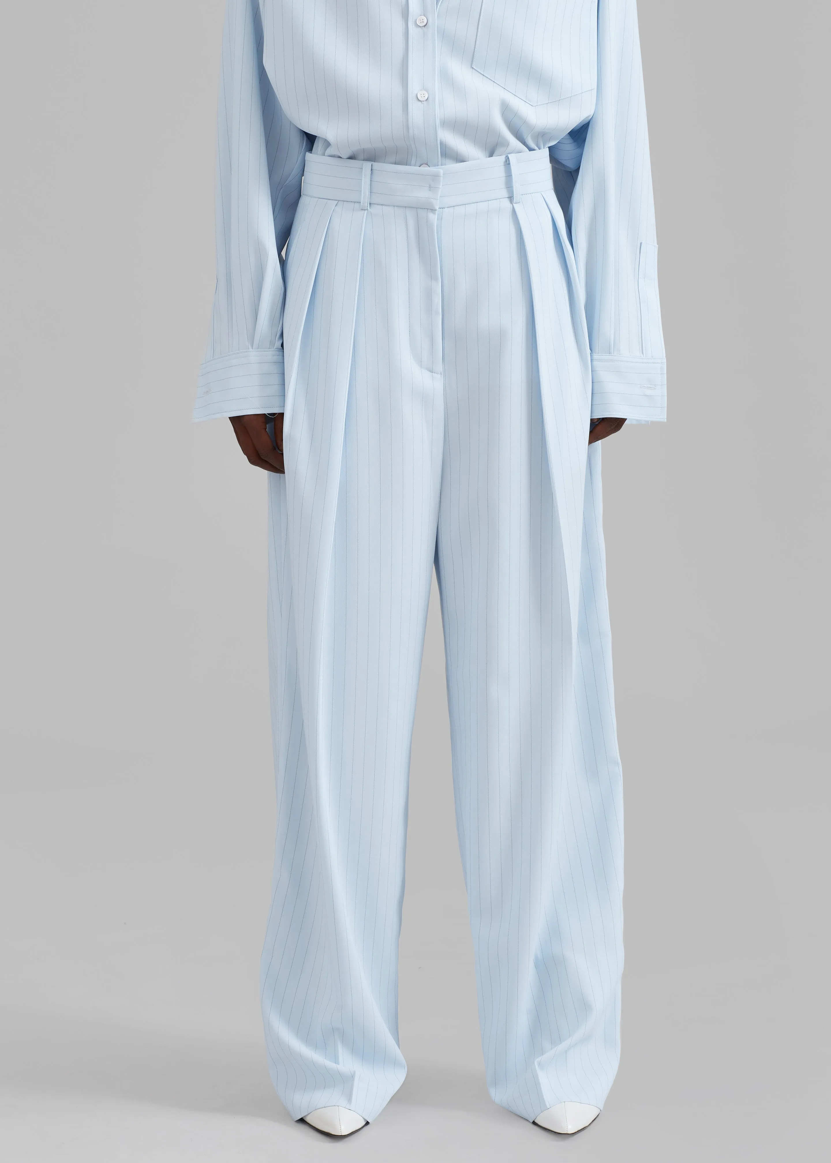 Tansy Fluid Pleated Trousers - Blue Pinstripe sold by Frankie Shop product image thumbnail 2