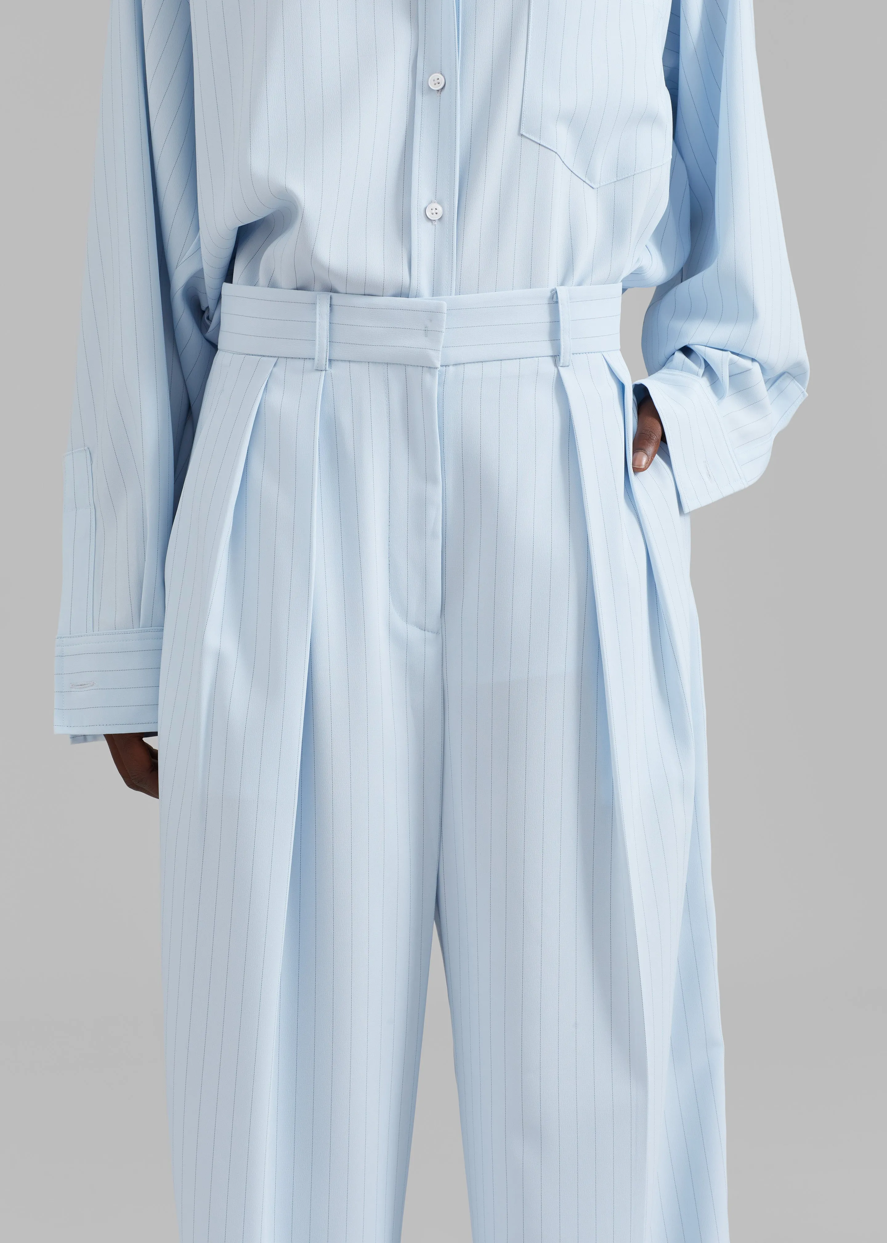 Tansy Fluid Pleated Trousers - Blue Pinstripe sold by Frankie Shop product image thumbnail 3