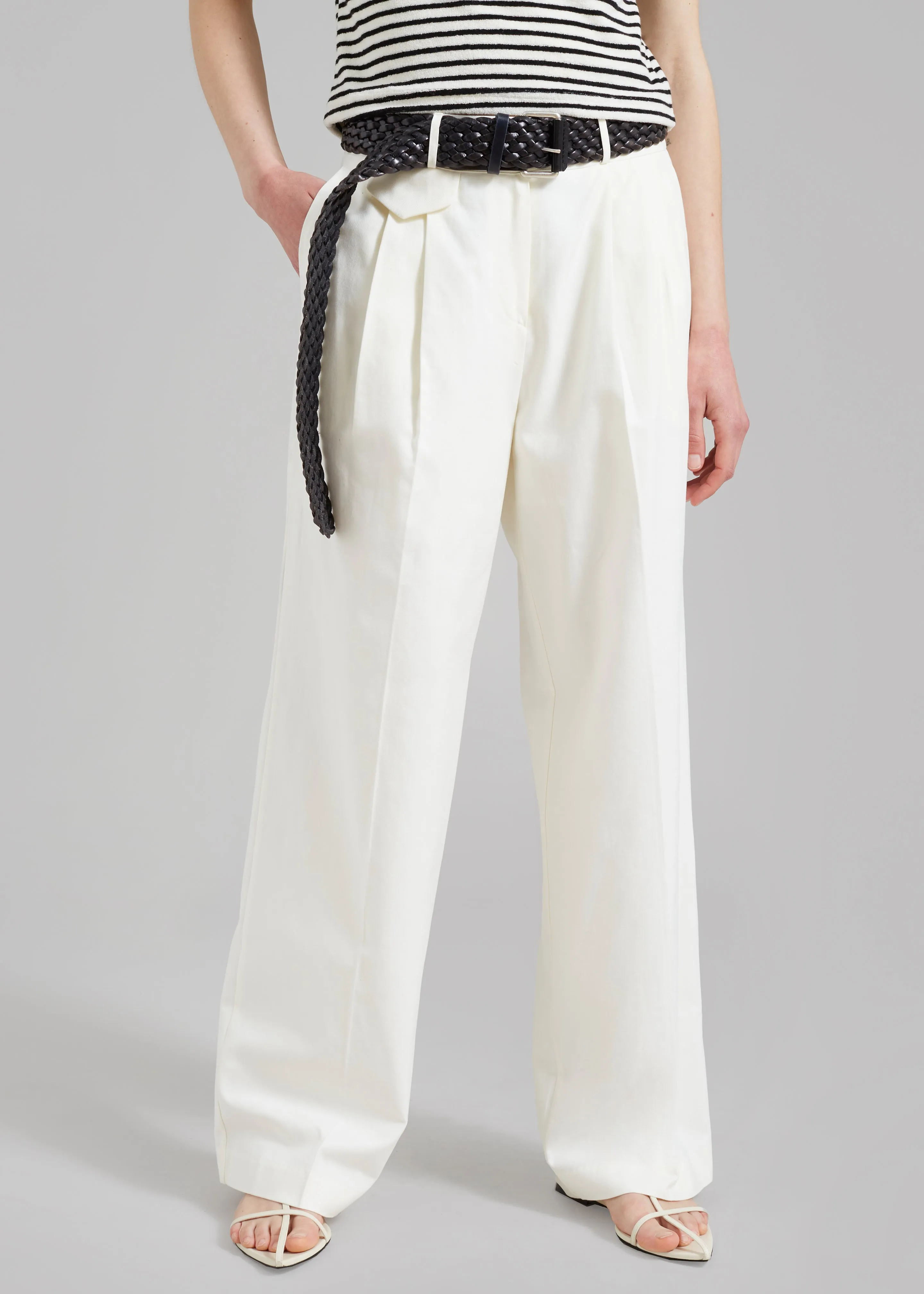 Maeve Pintuck Trousers - Cream sold by Frankie Shop product image thumbnail 5