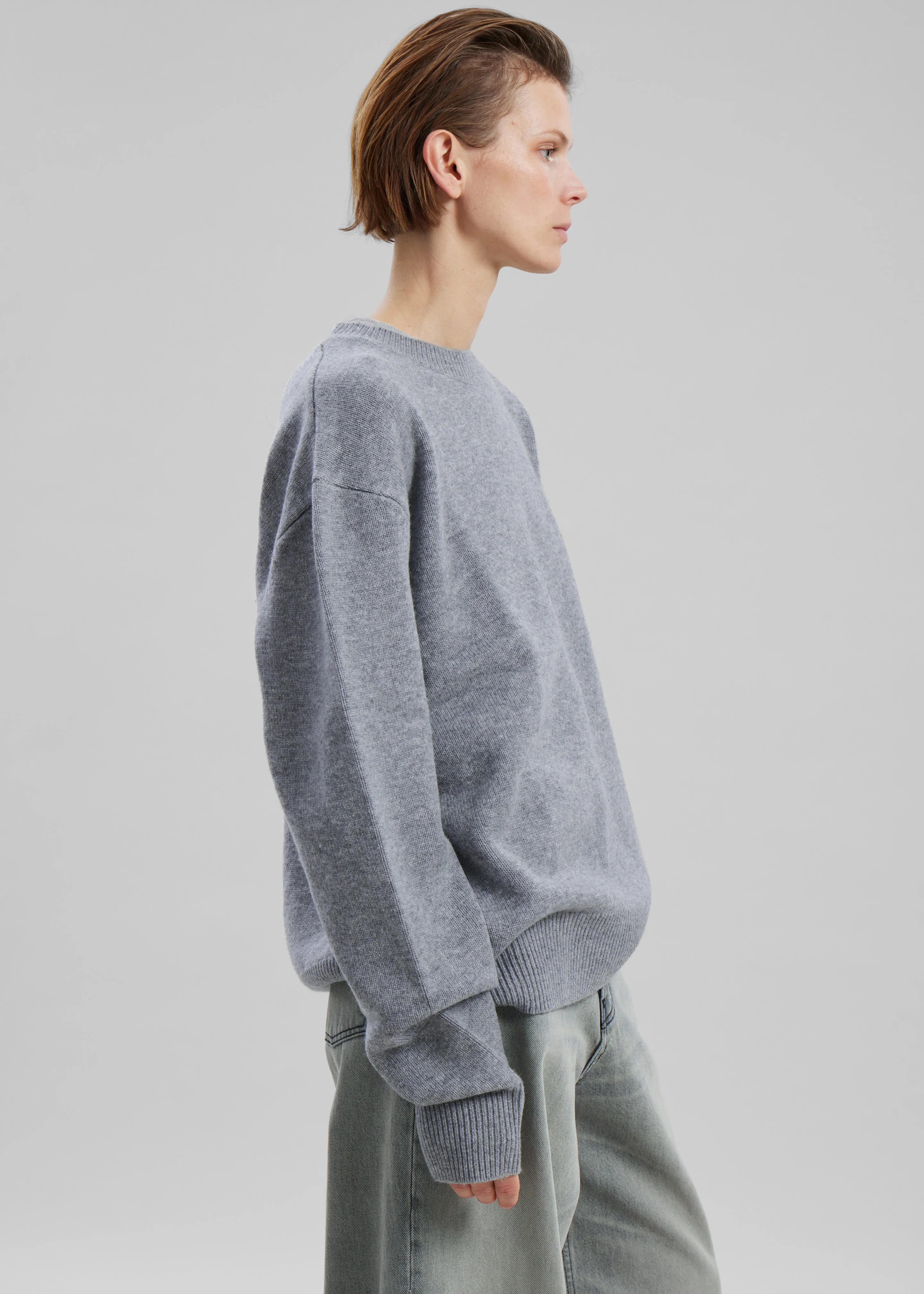 Quinton Crew Neck Sweater - Grey Melange sold by Frankie Shop product image thumbnail 4