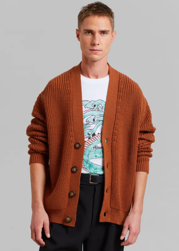 Róhe Unisex Leo Cardigan - Rust made by Frankie Shop