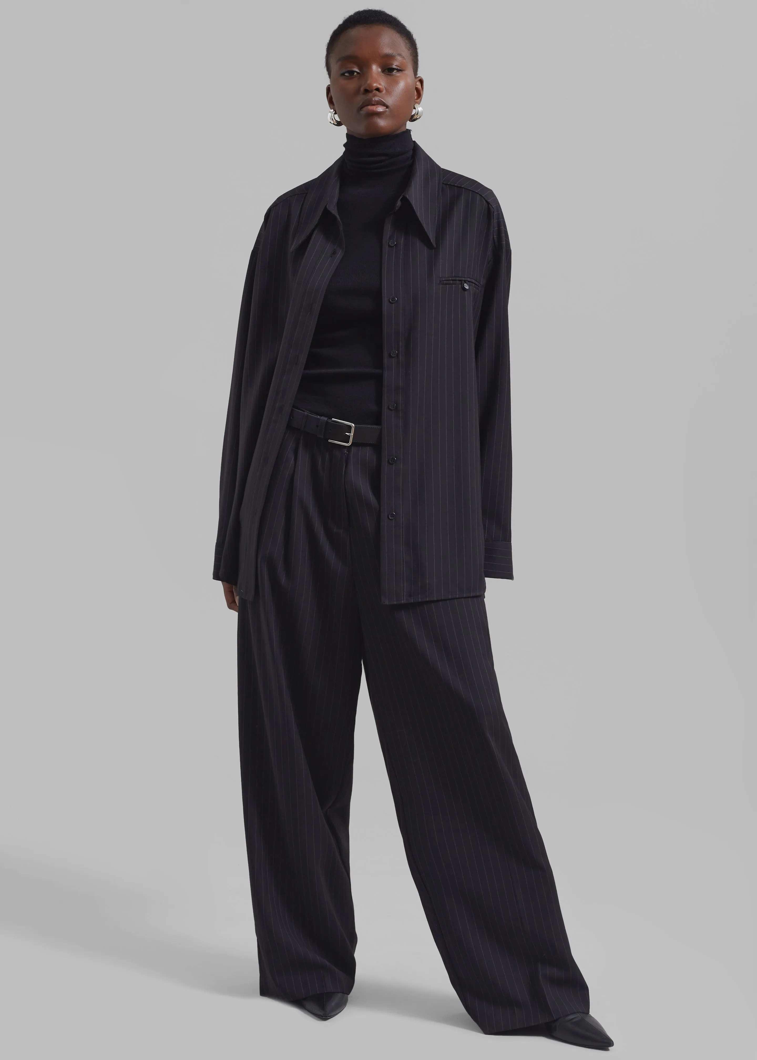 Kerry Trousers - Black Pinstripe sold by Frankie Shop product image thumbnail 4