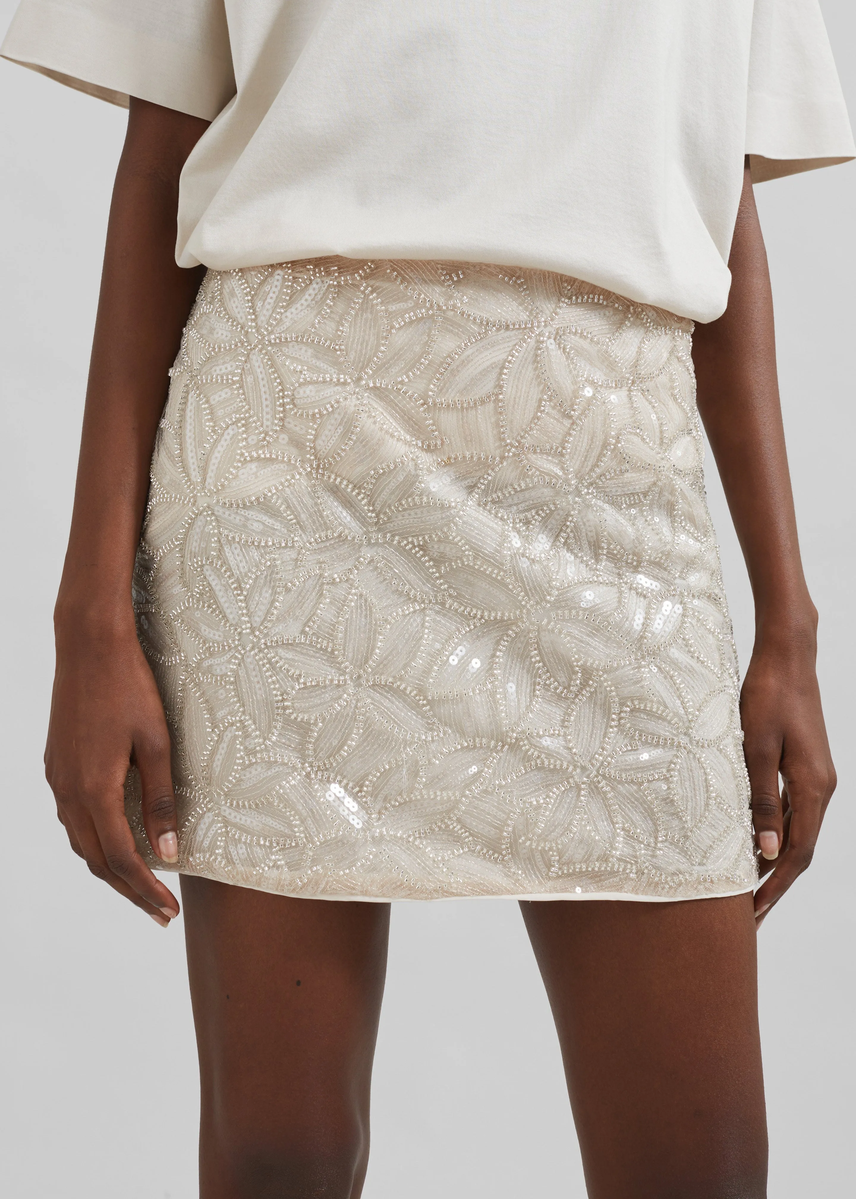 Rotate Sequin Mini Skirt - Silver Birch sold by Frankie Shop product image thumbnail 2