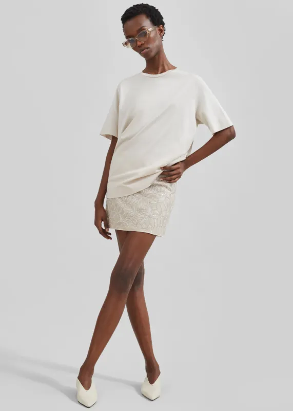 Rotate Sequin Mini Skirt - Silver Birch sold by Frankie Shop