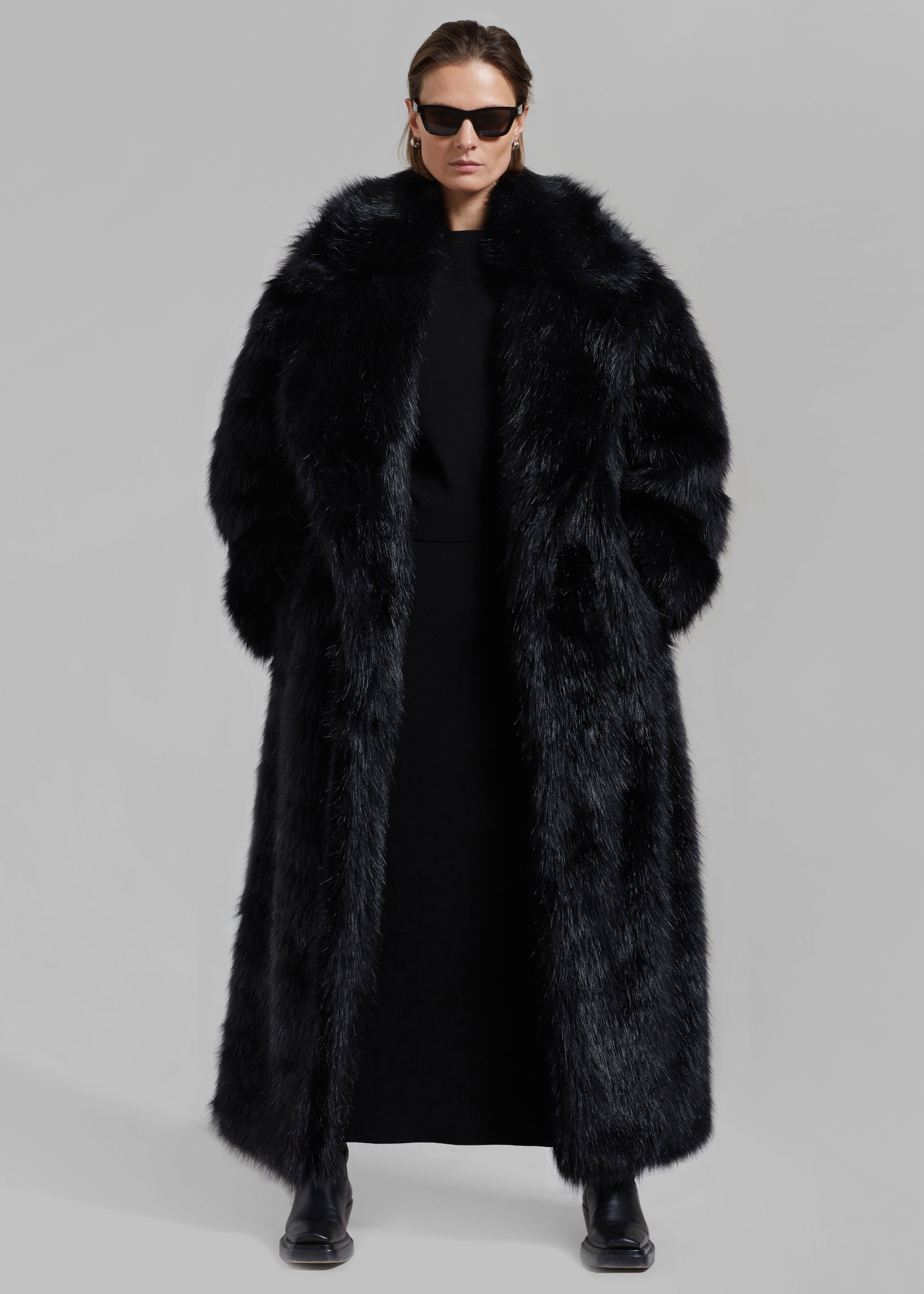 Joan Long Faux Fur Coat - Black sold by Frankie Shop product image thumbnail 5