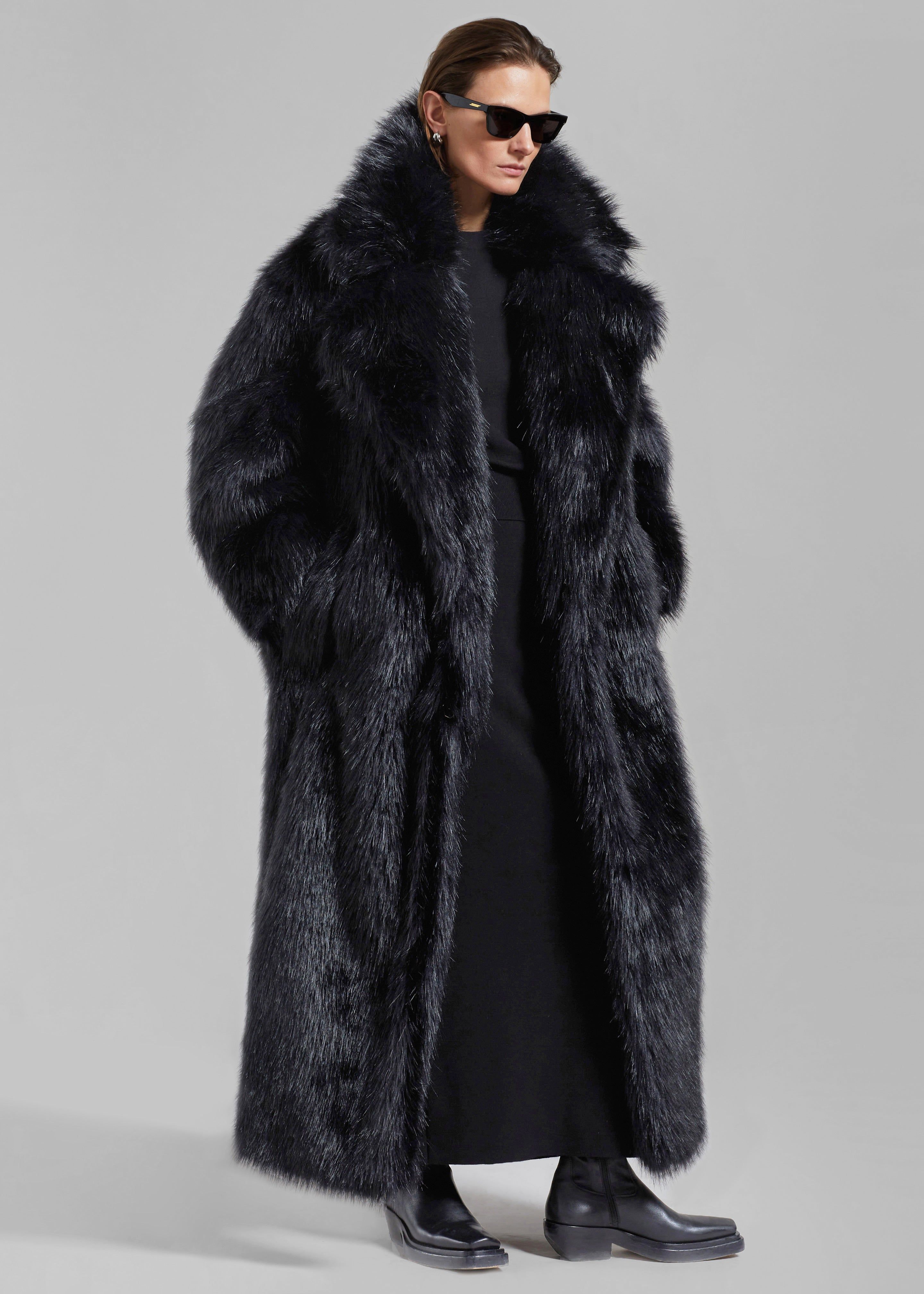 Joan Long Faux Fur Coat - Black sold by Frankie Shop product image thumbnail 3
