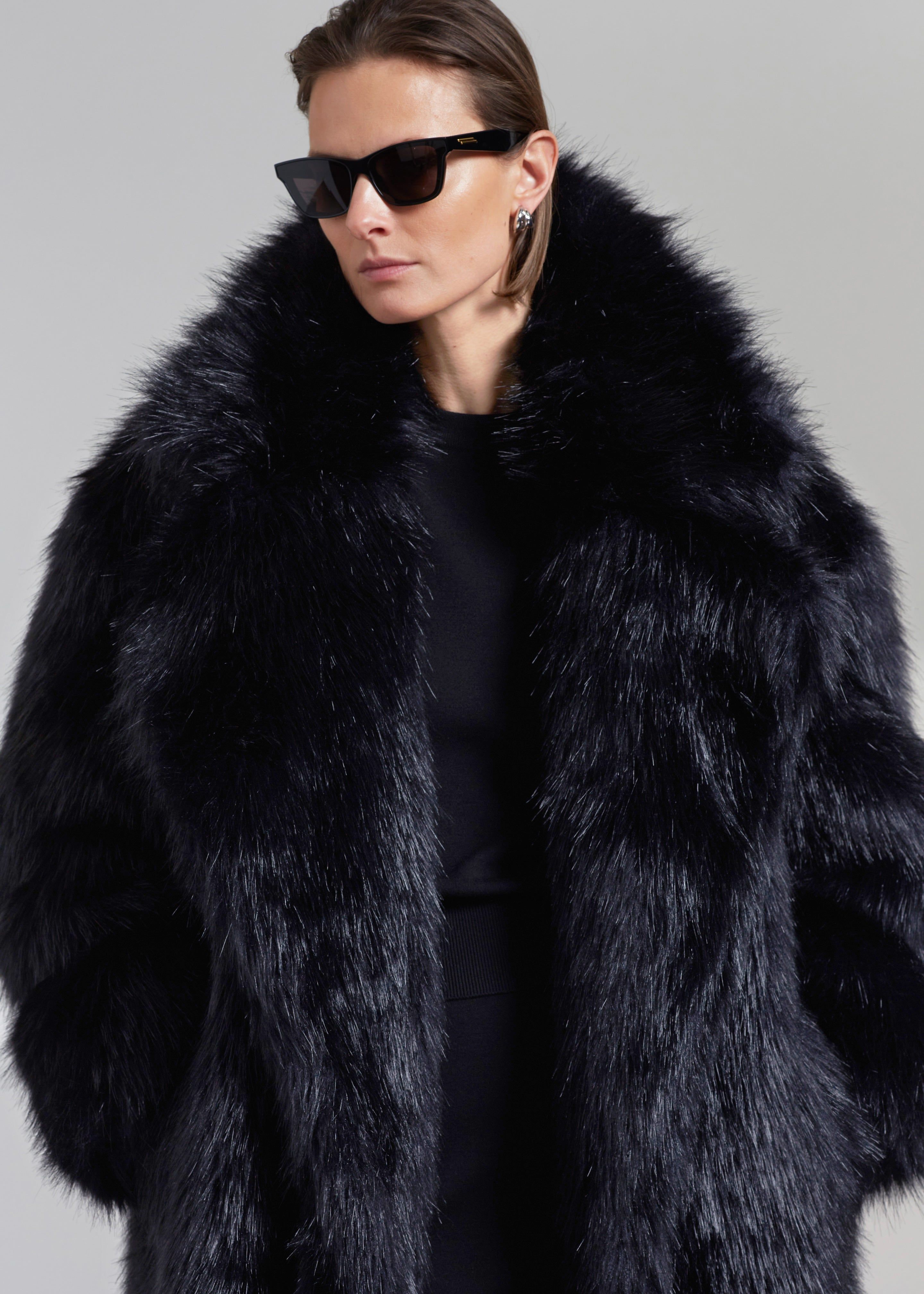 Joan Long Faux Fur Coat - Black sold by Frankie Shop product image thumbnail 2