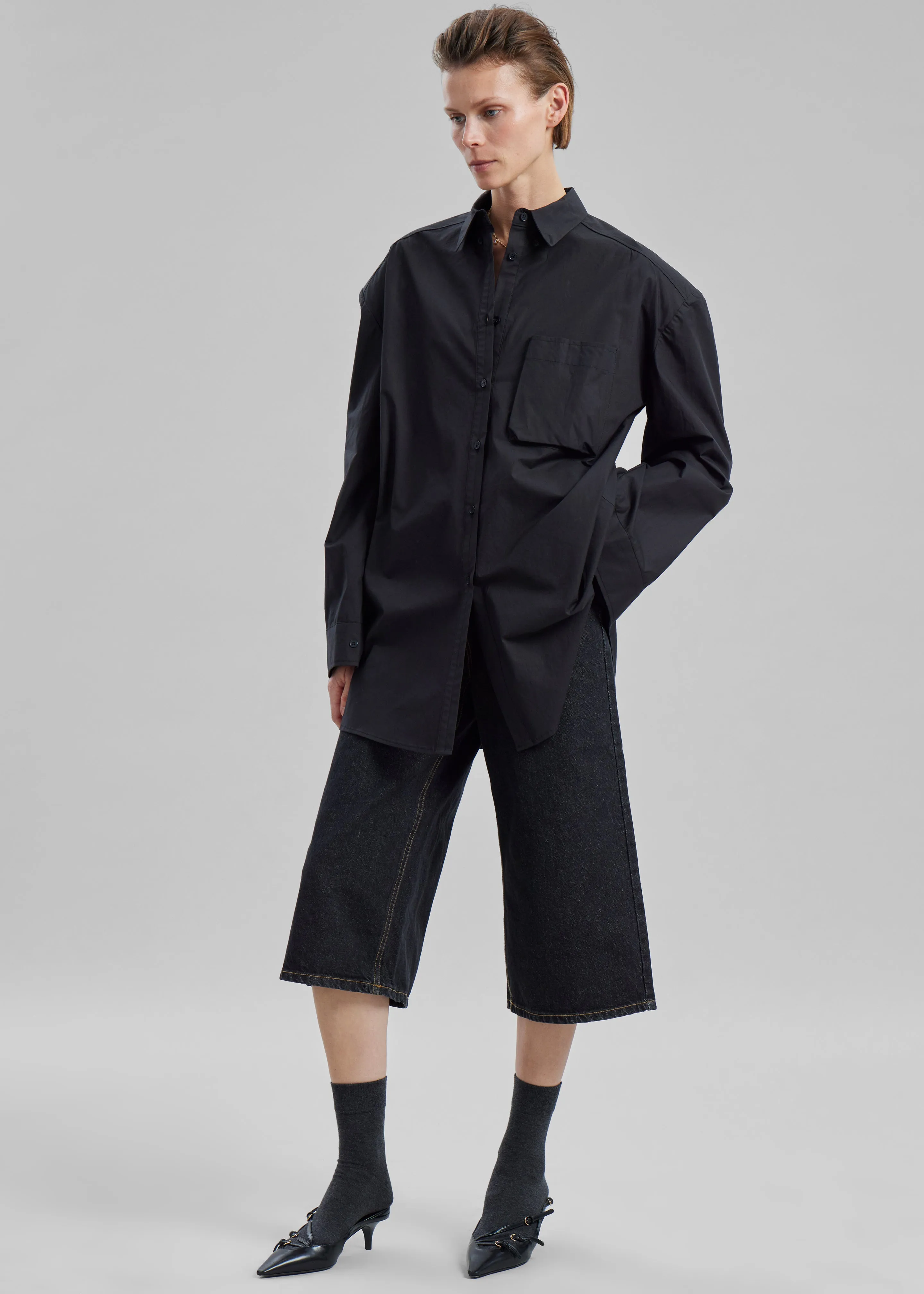 Brenna Padded Button Up Shirt - Black sold by Frankie Shop product image thumbnail 2