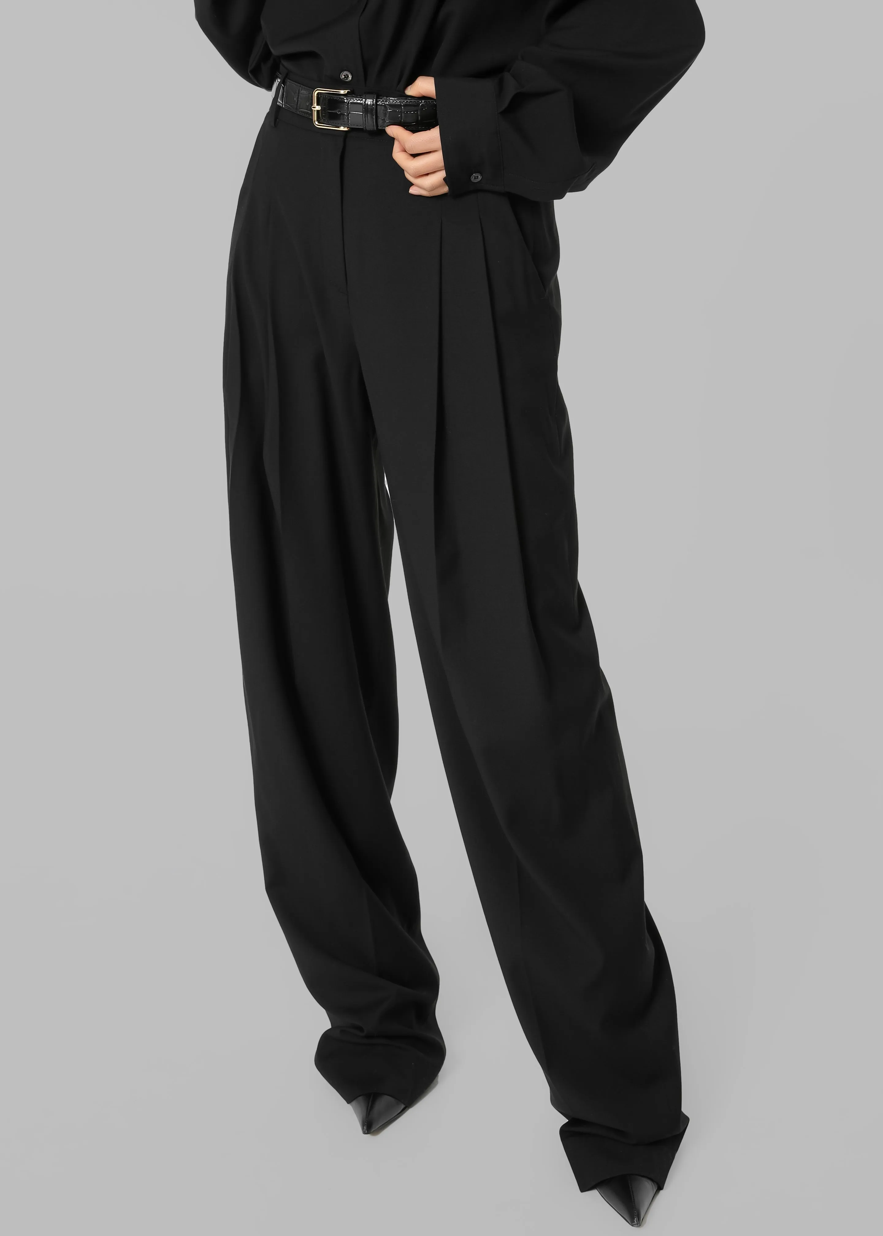 Gelso Pleated Trousers - Black sold by Frankie Shop product image thumbnail 3