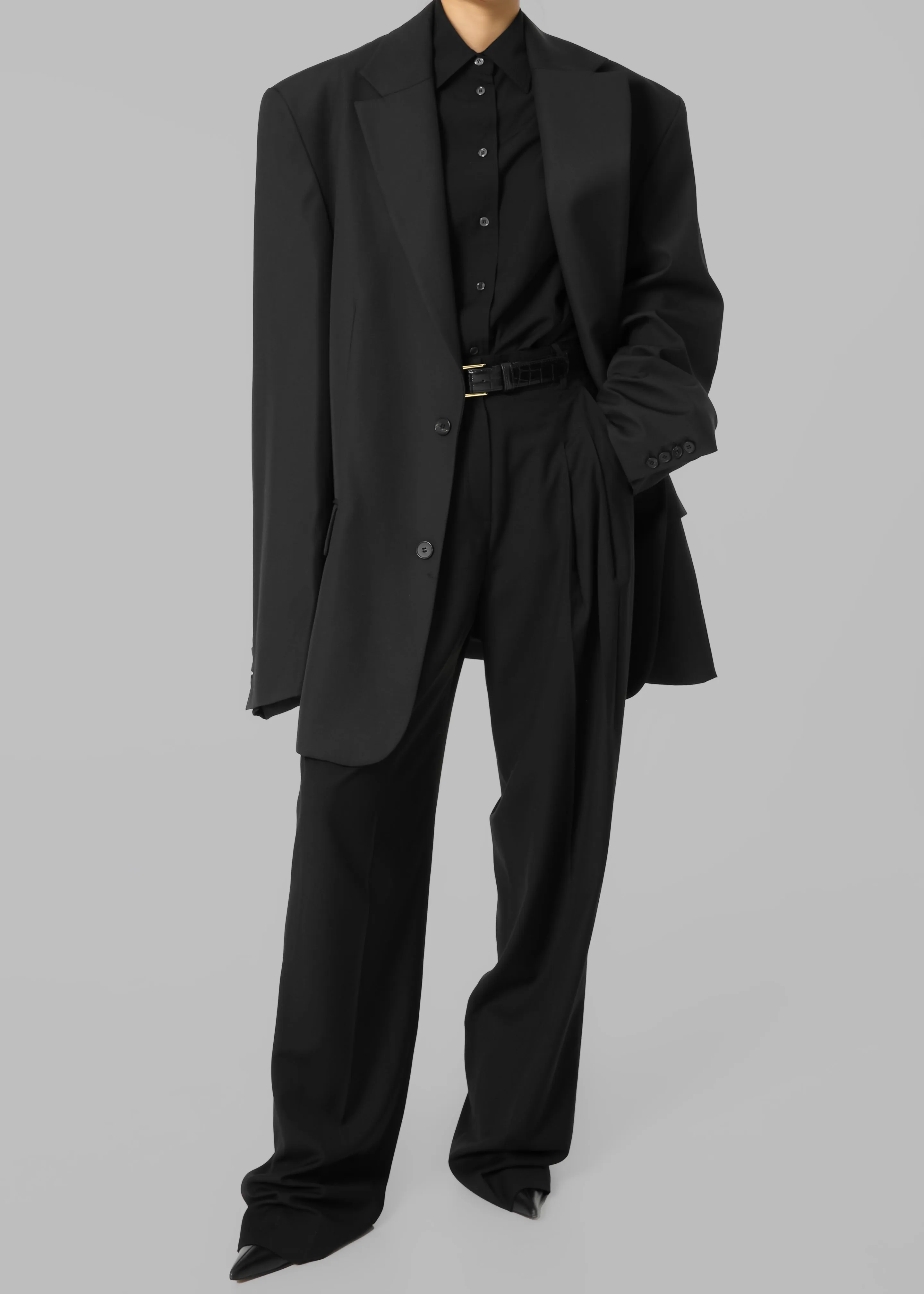 Gelso Pleated Trousers - Black sold by Frankie Shop product image thumbnail 4