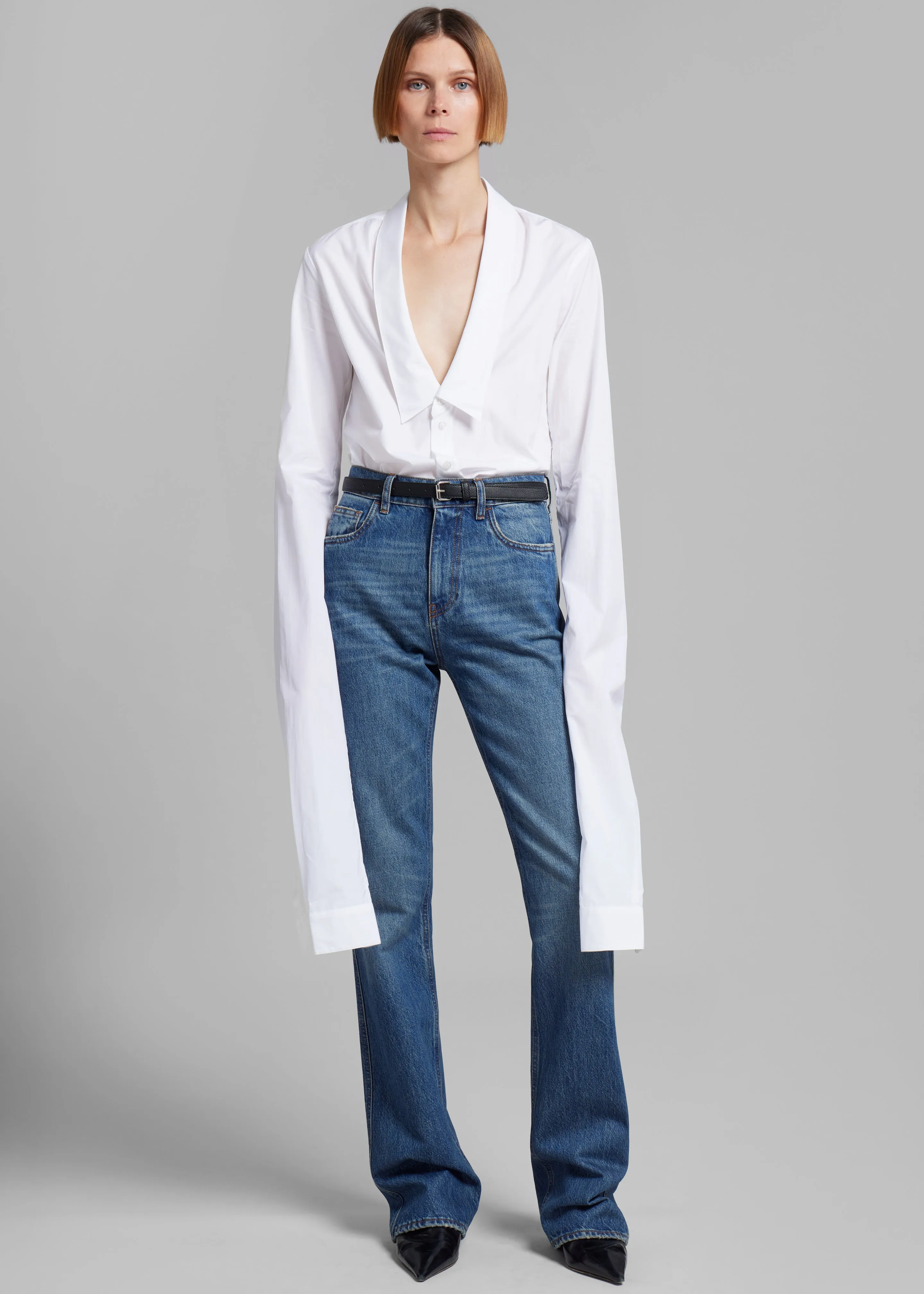 Coperni Open Collar Shirt - White sold by Frankie Shop