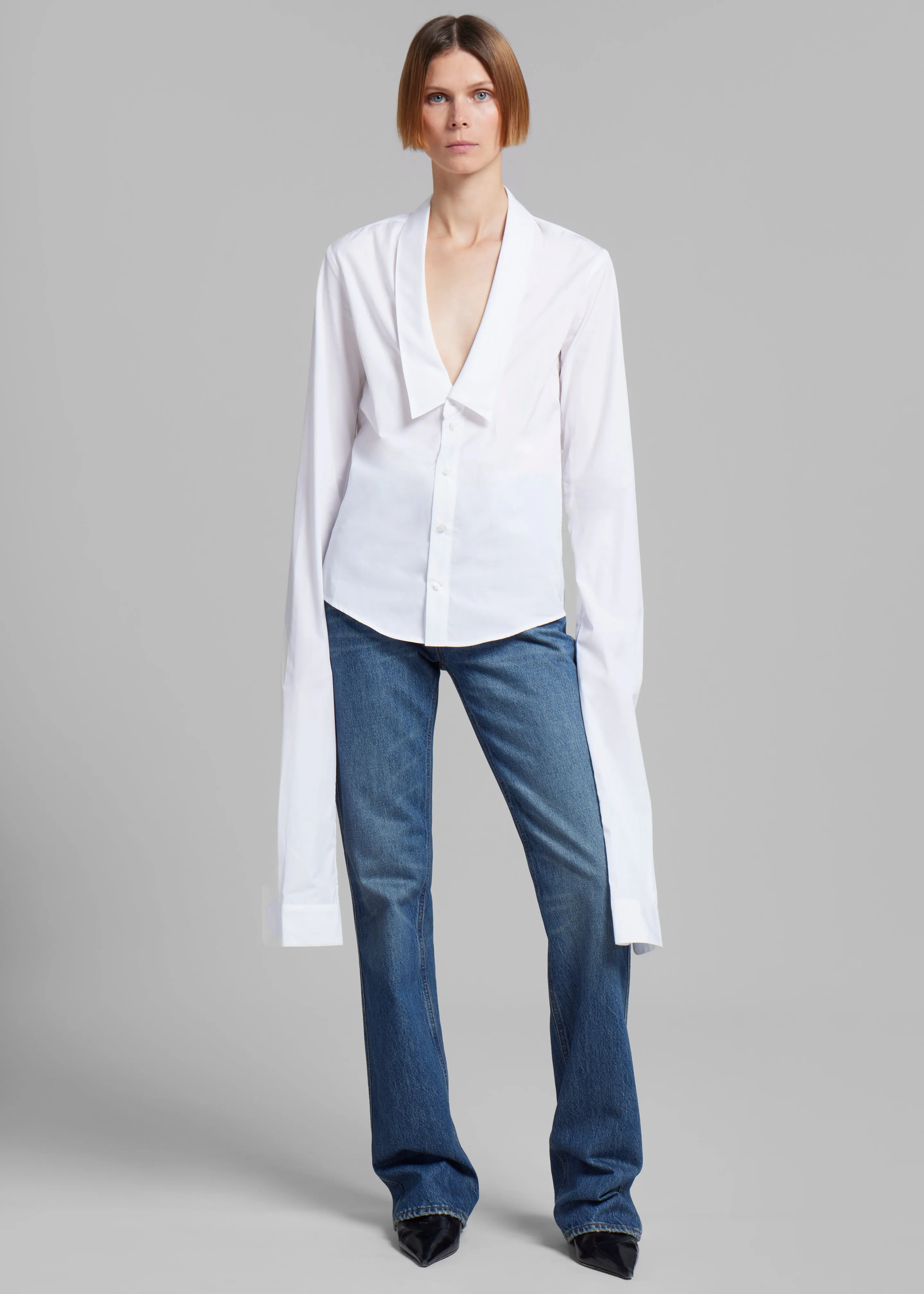 Coperni Open Collar Shirt - White sold by Frankie Shop product image thumbnail 3