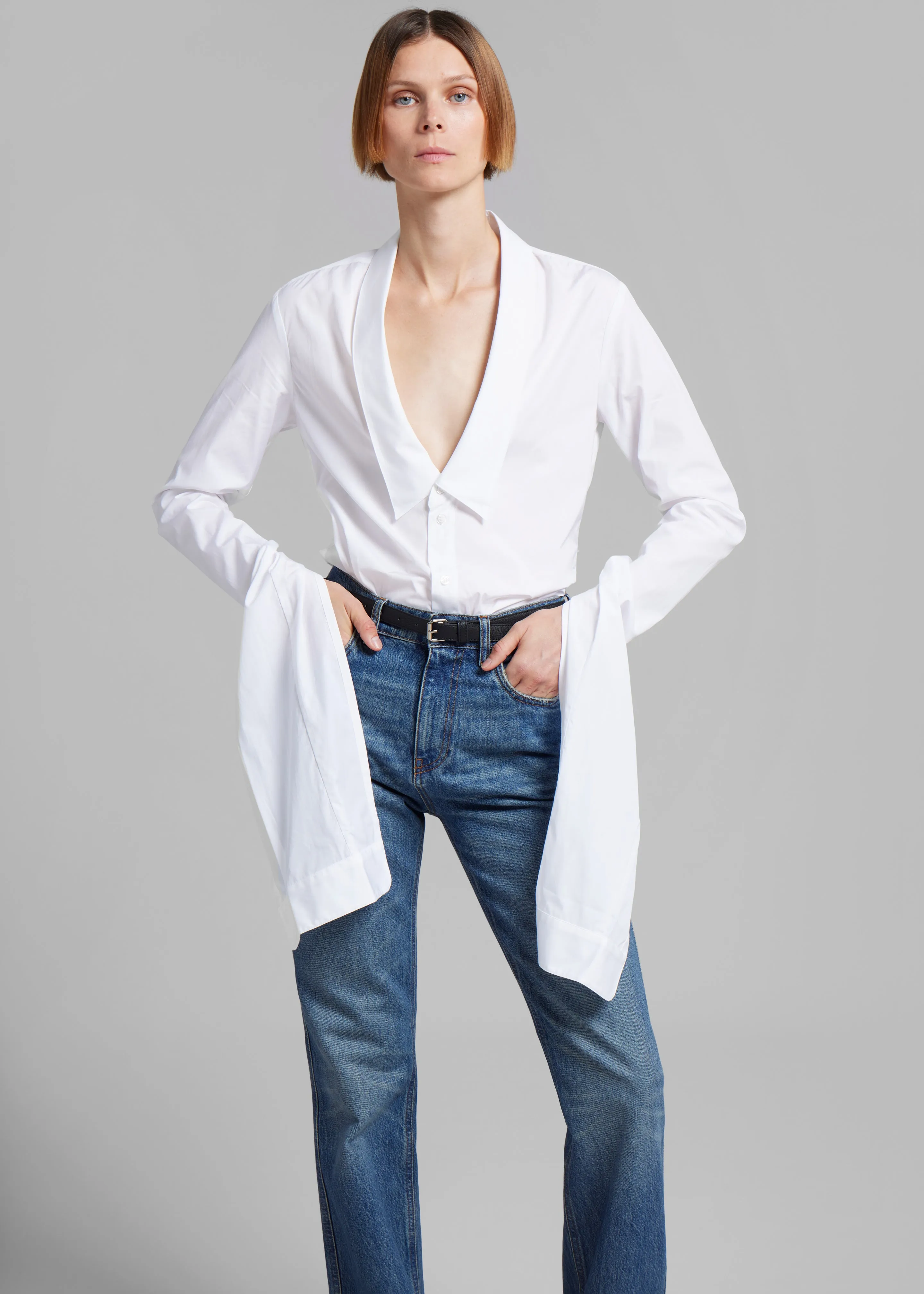 Coperni Open Collar Shirt - White sold by Frankie Shop product image thumbnail 4