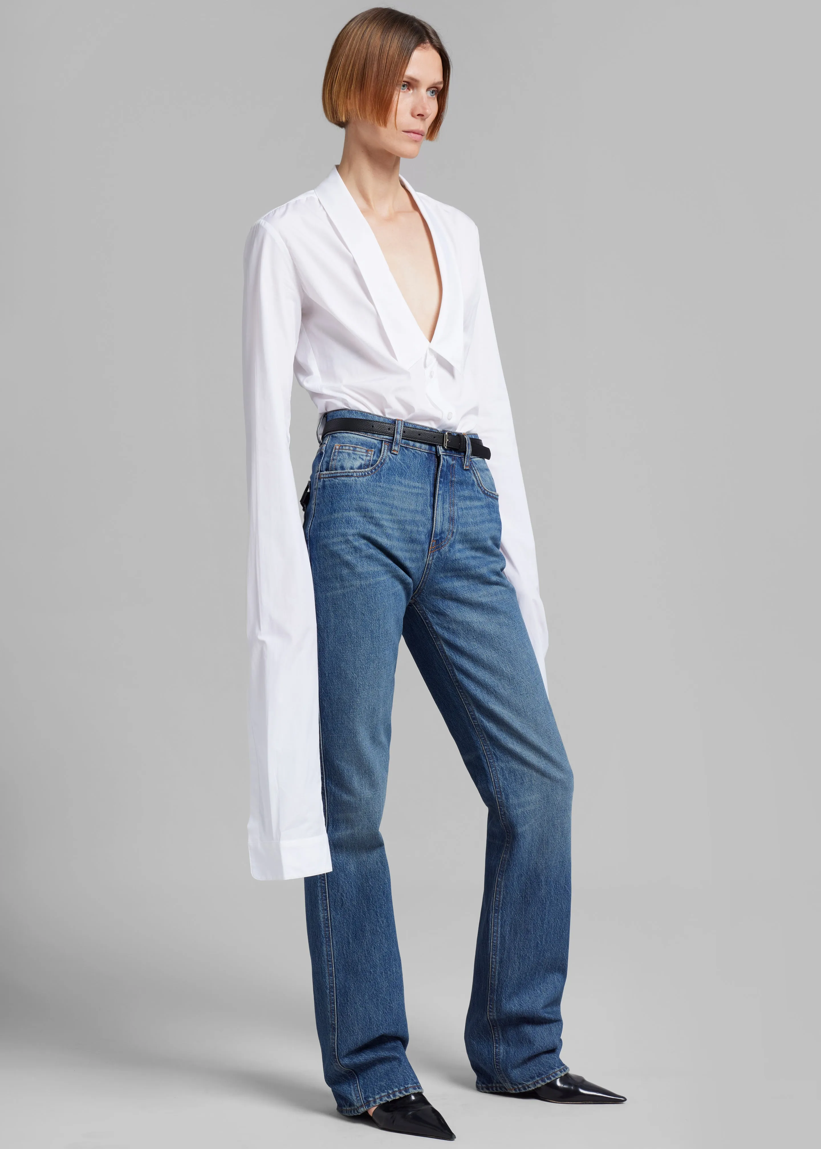 Coperni Open Collar Shirt - White sold by Frankie Shop product image thumbnail 5