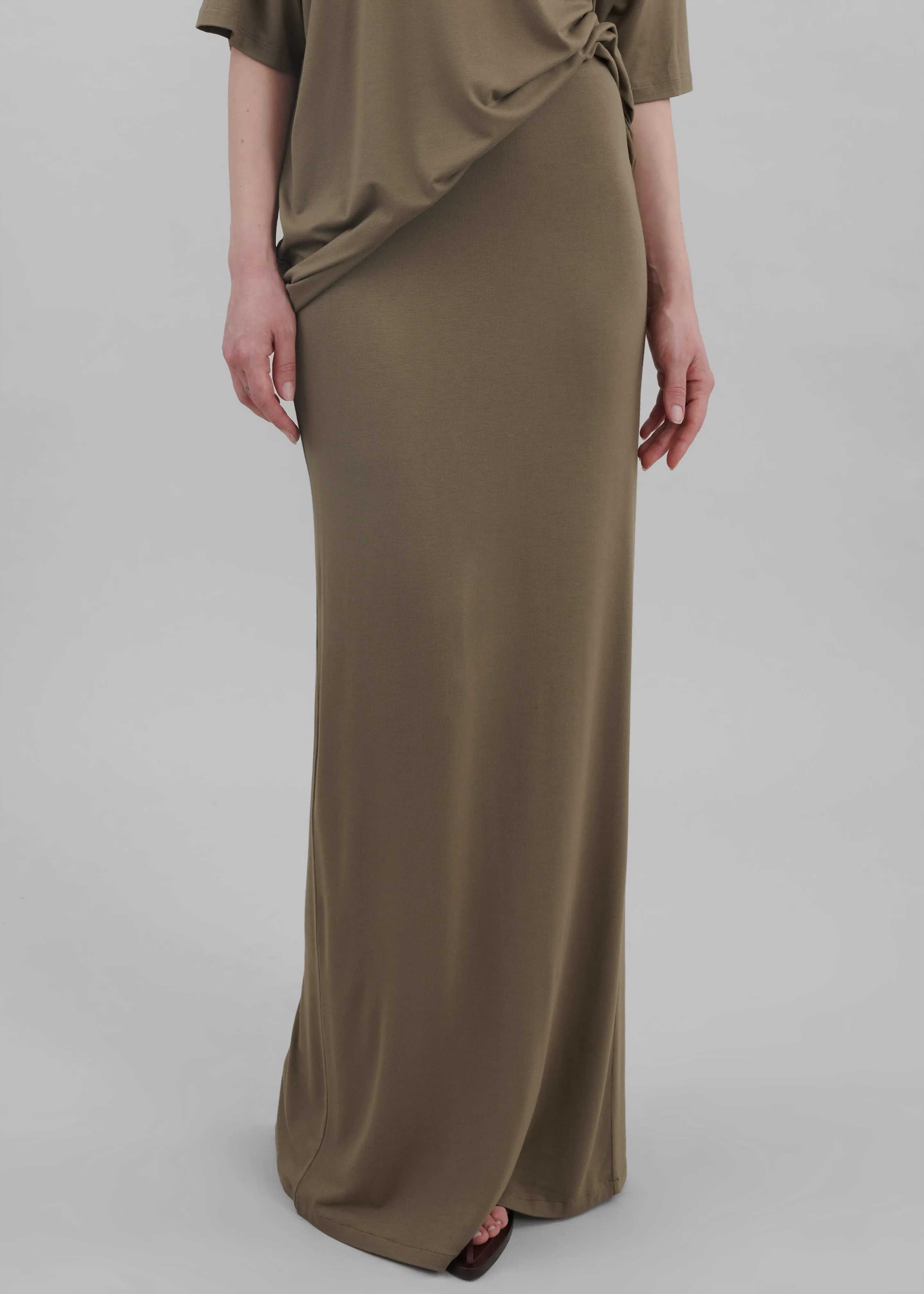 Ella Maxi Skirt - Khaki Brown sold by Frankie Shop