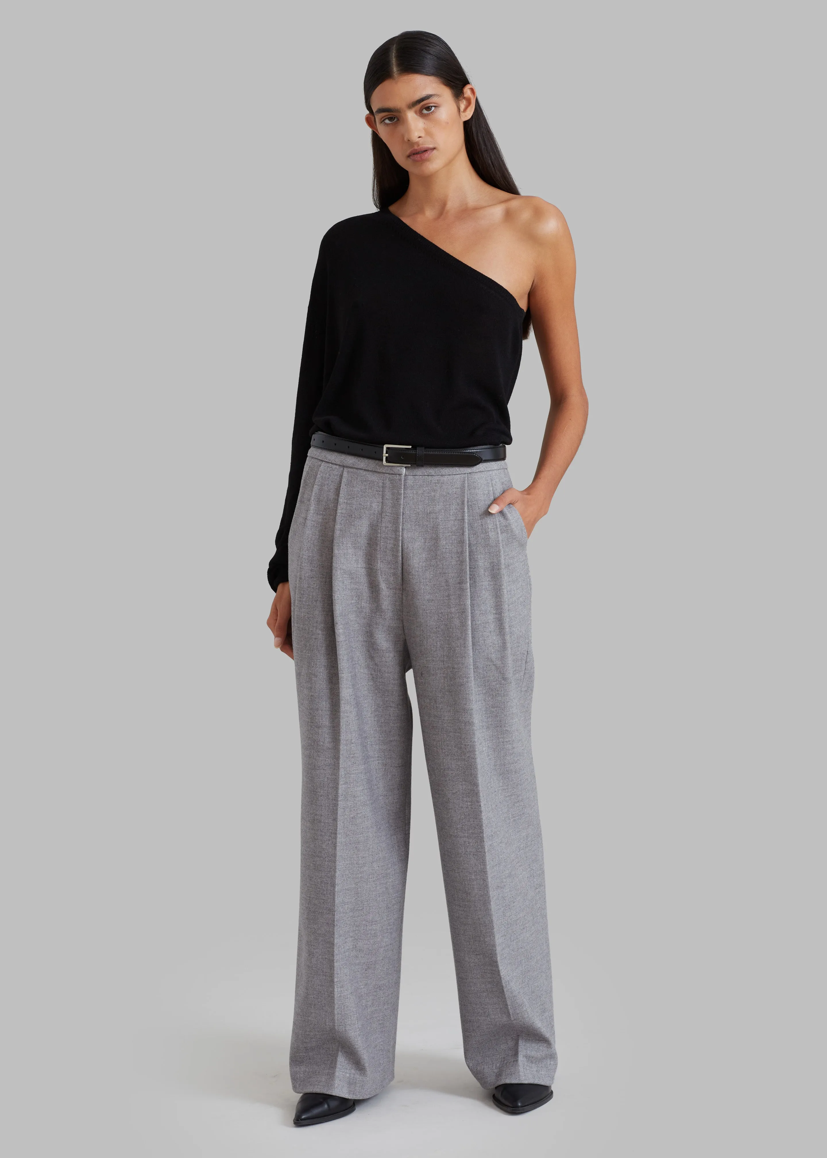 Stine Pintuck Pants - Grey sold by Frankie Shop