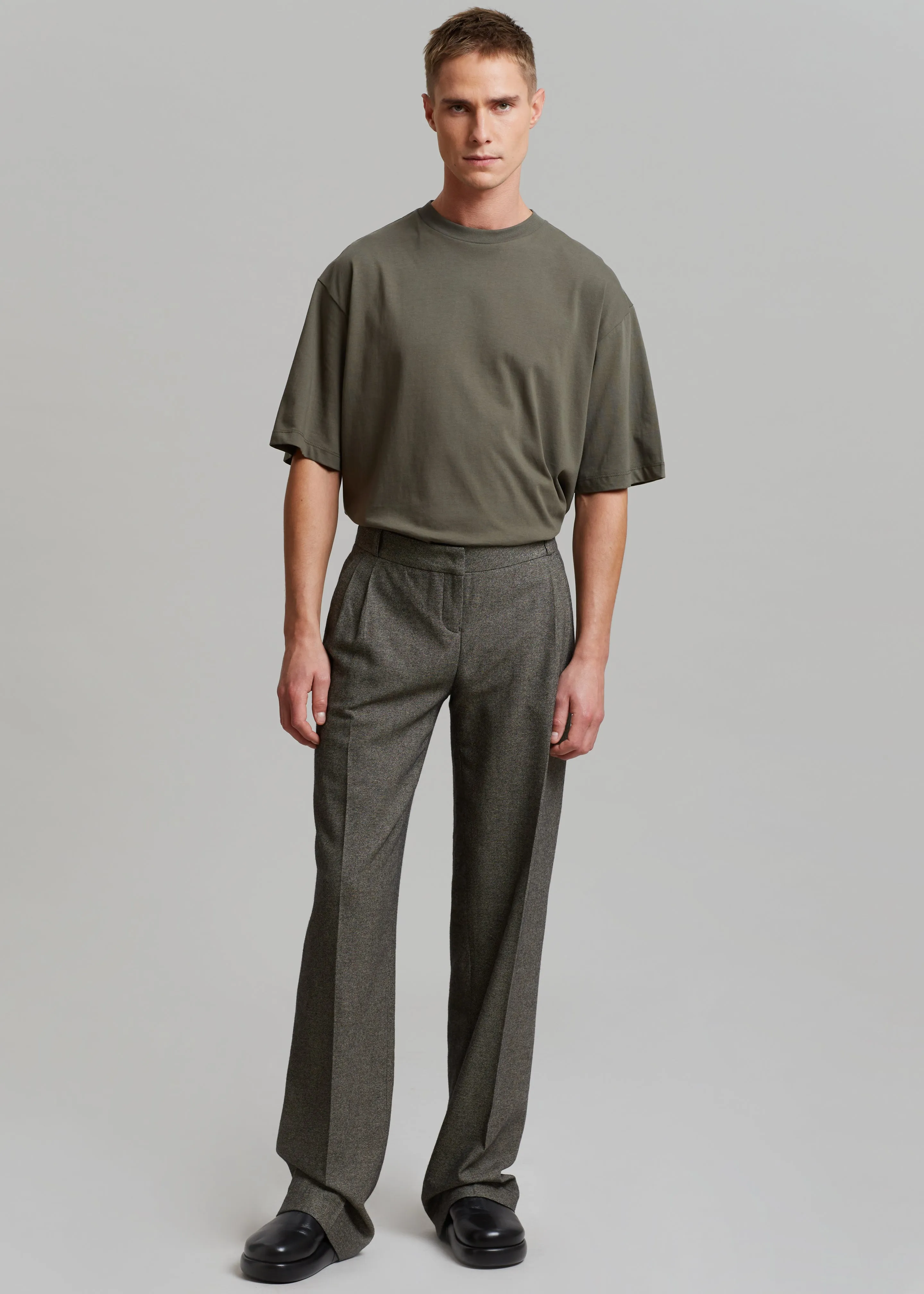 Coperni Low-rise Loose Tailored Trousers - Dark Moss sold by Frankie Shop