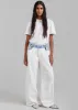 Hayla Contrast Denim Pants - Off White/Blue sold by Frankie Shop
