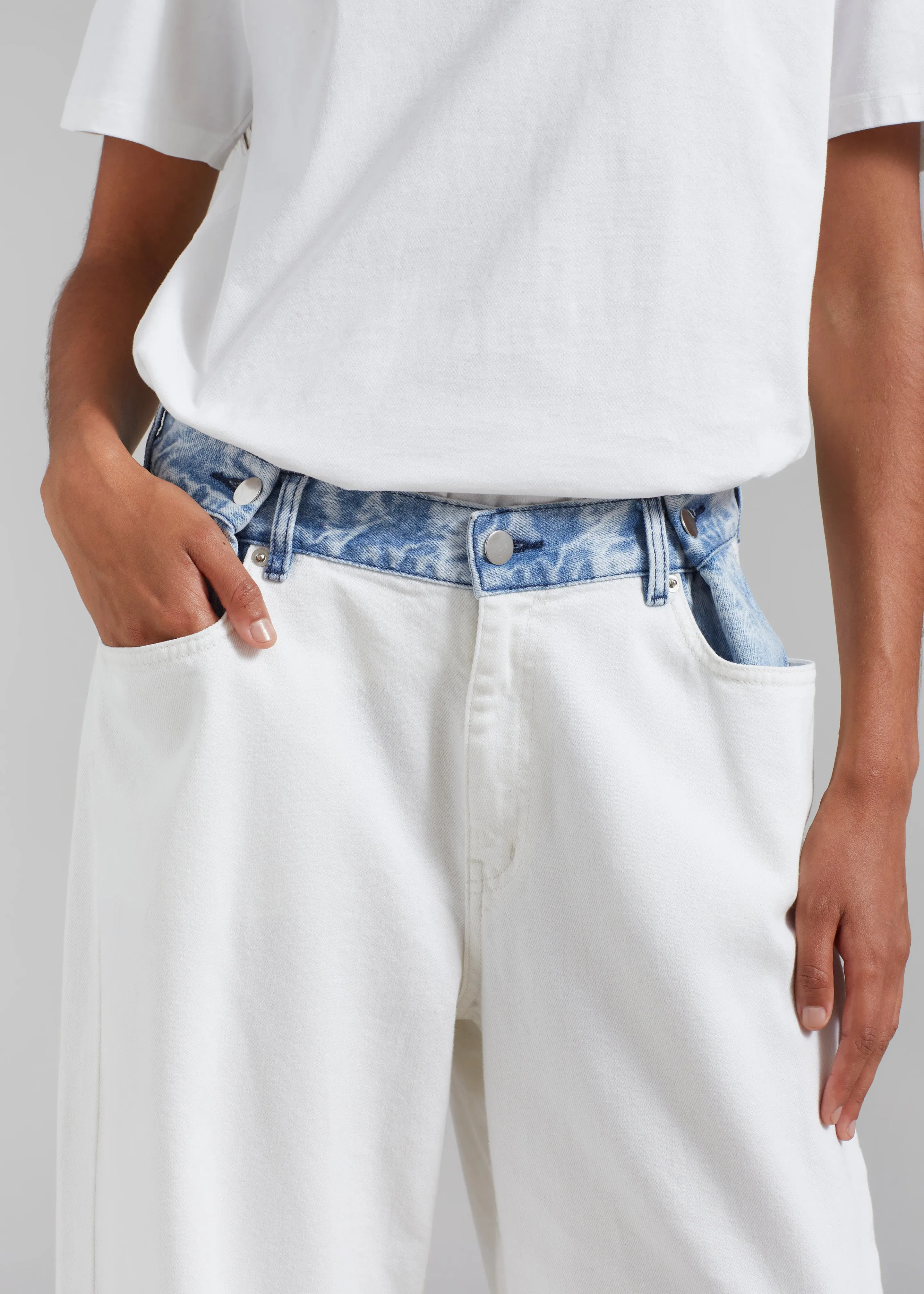 Hayla Contrast Denim Pants - Off White/Blue sold by Frankie Shop product image thumbnail 3