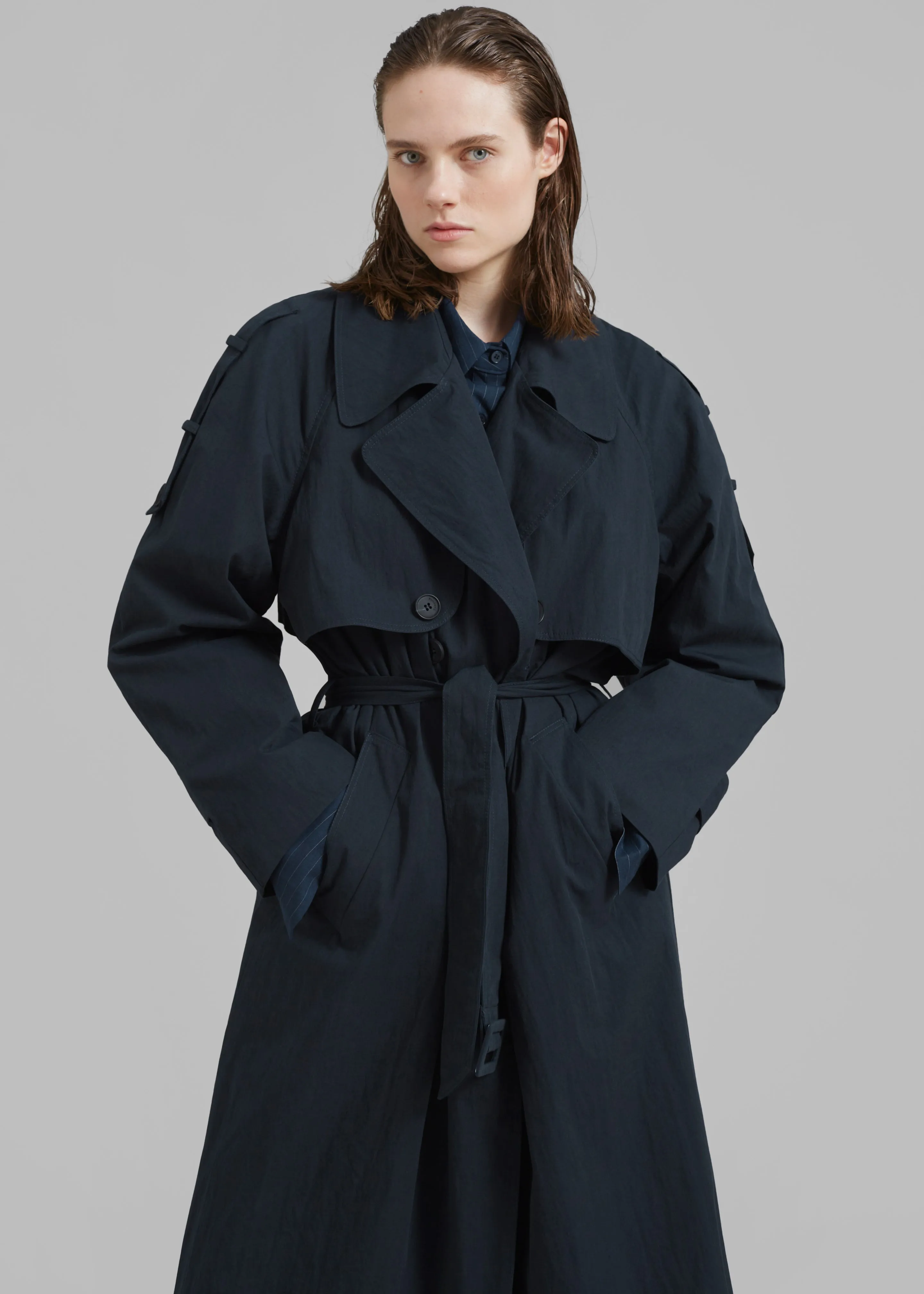Fitz Trench Coat - Navy sold by Frankie Shop product image thumbnail 3