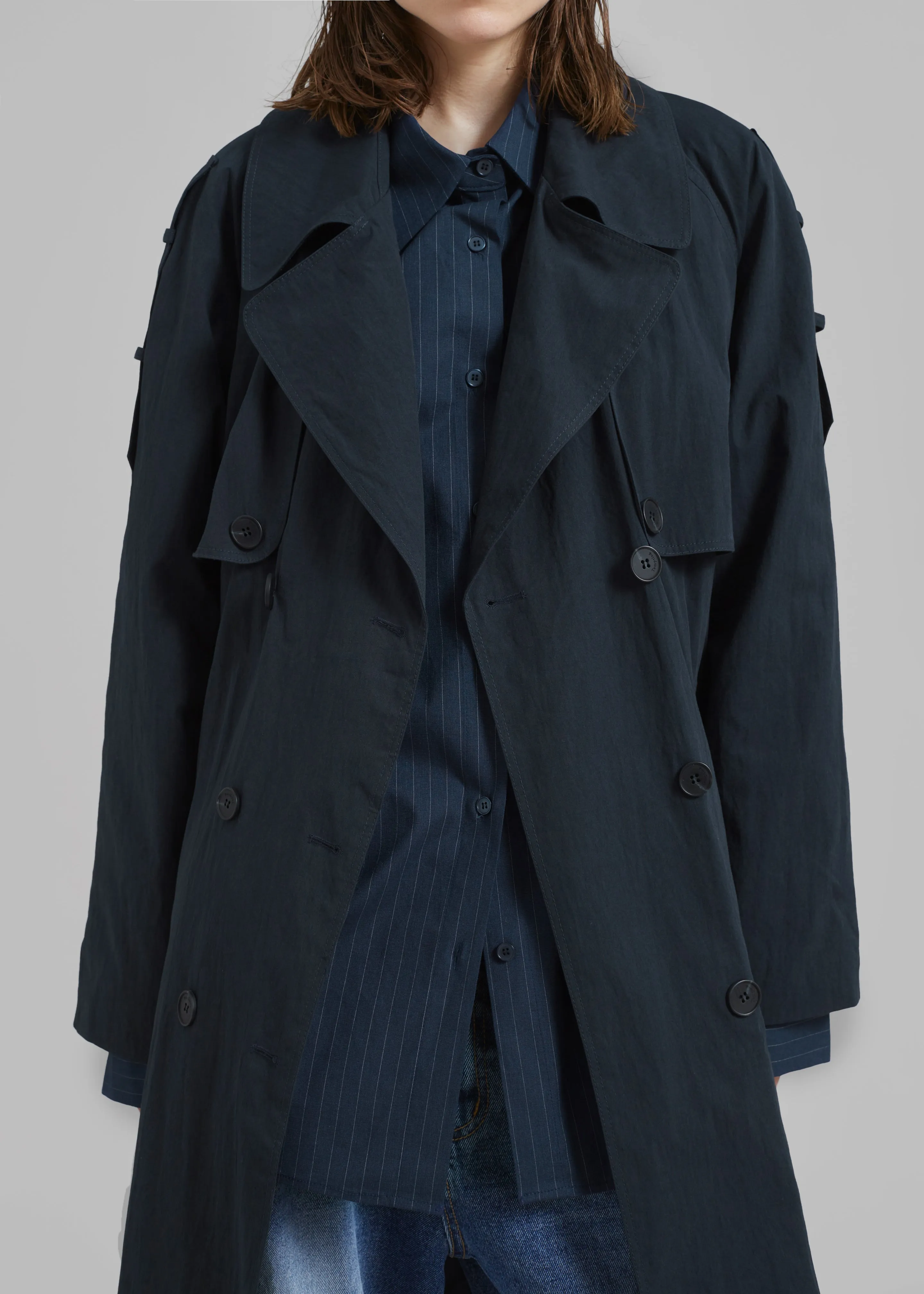 Fitz Trench Coat - Navy sold by Frankie Shop product image thumbnail 4