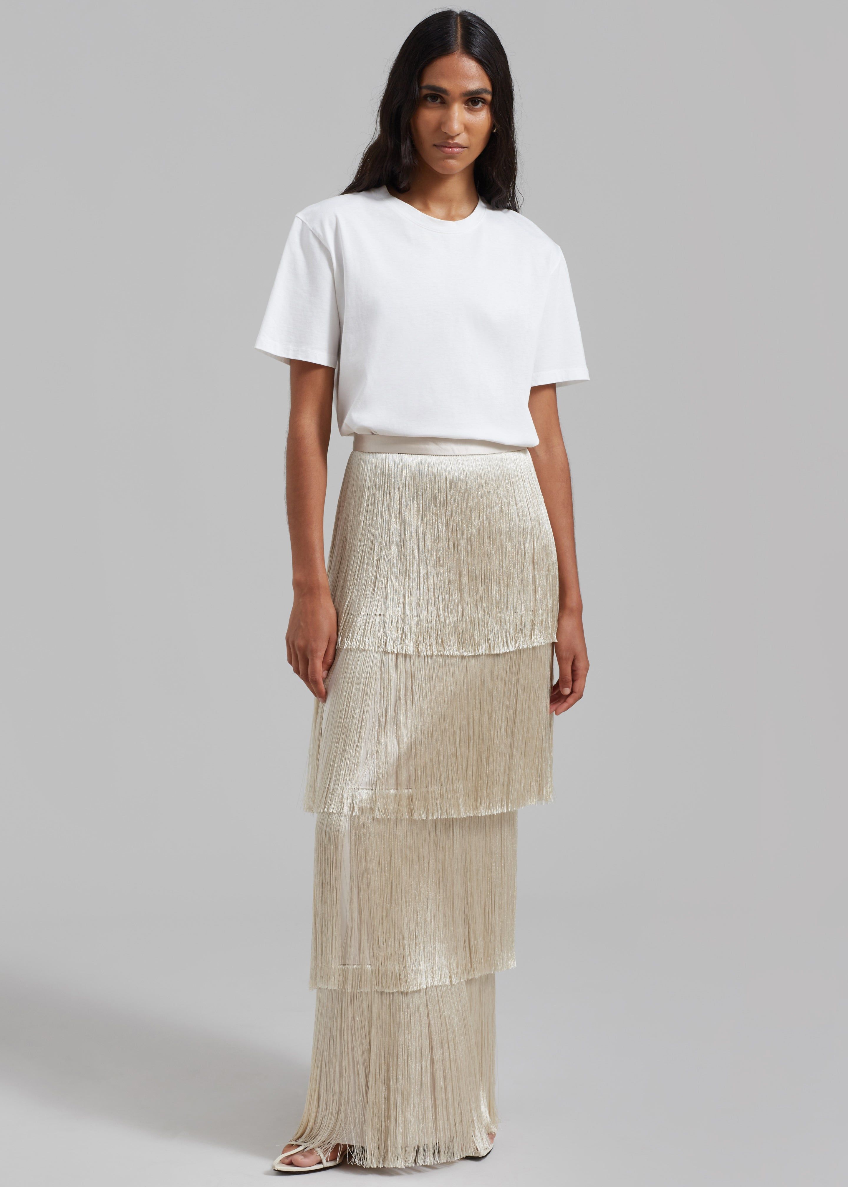 Esse Studios Mono Fringe Skirt - Oyster sold by Frankie Shop product image thumbnail 5