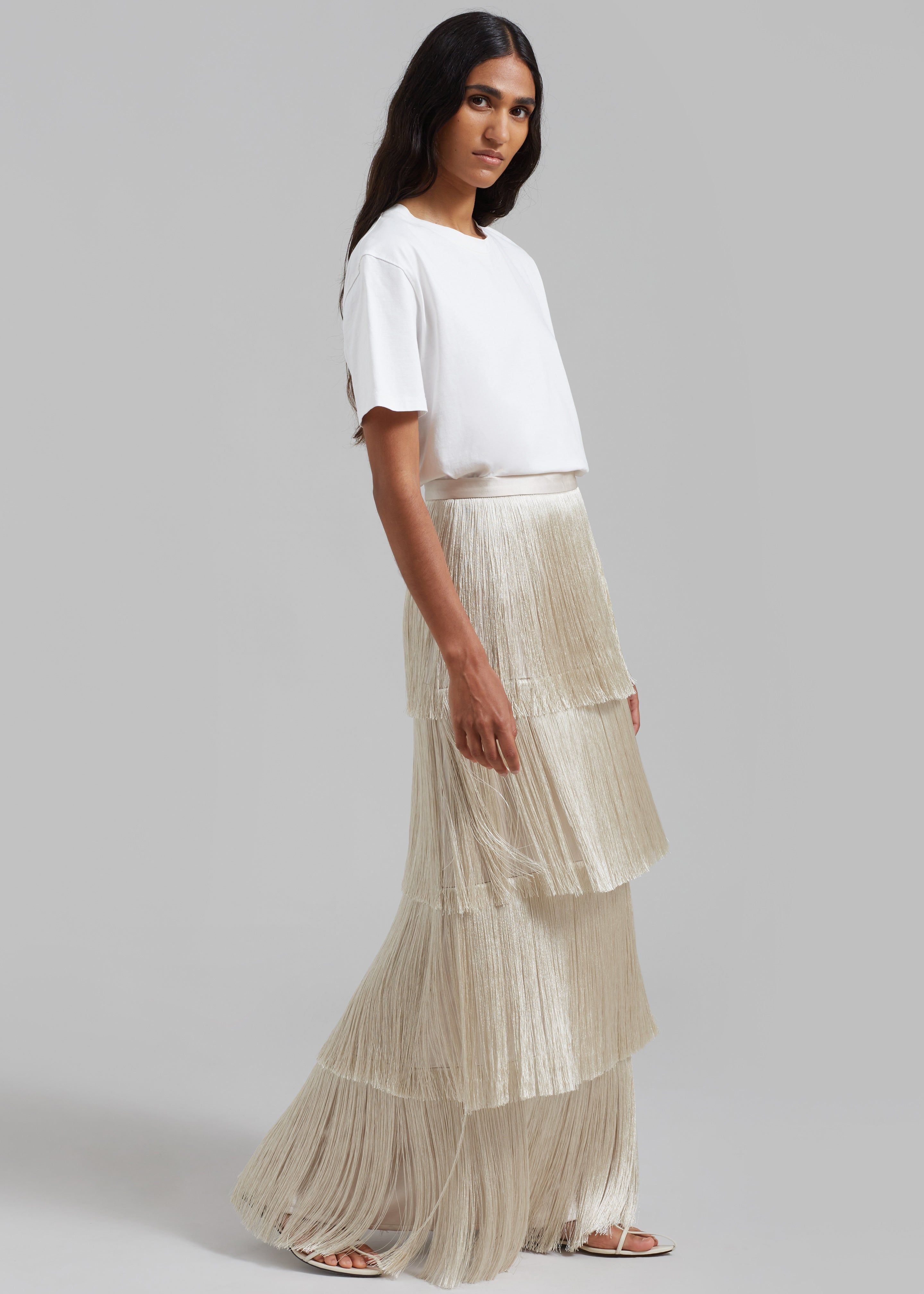 Esse Studios Mono Fringe Skirt - Oyster sold by Frankie Shop product image thumbnail 3