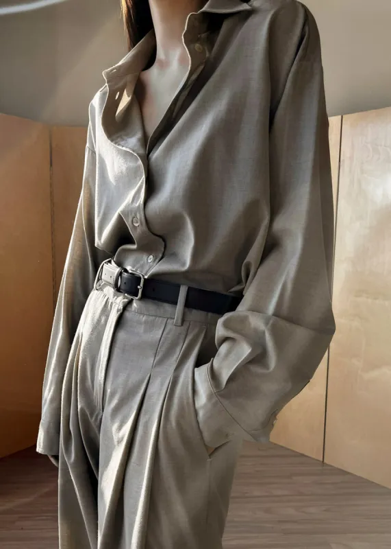 Gelso Shirt - Light Taupe Melange sold by Frankie Shop