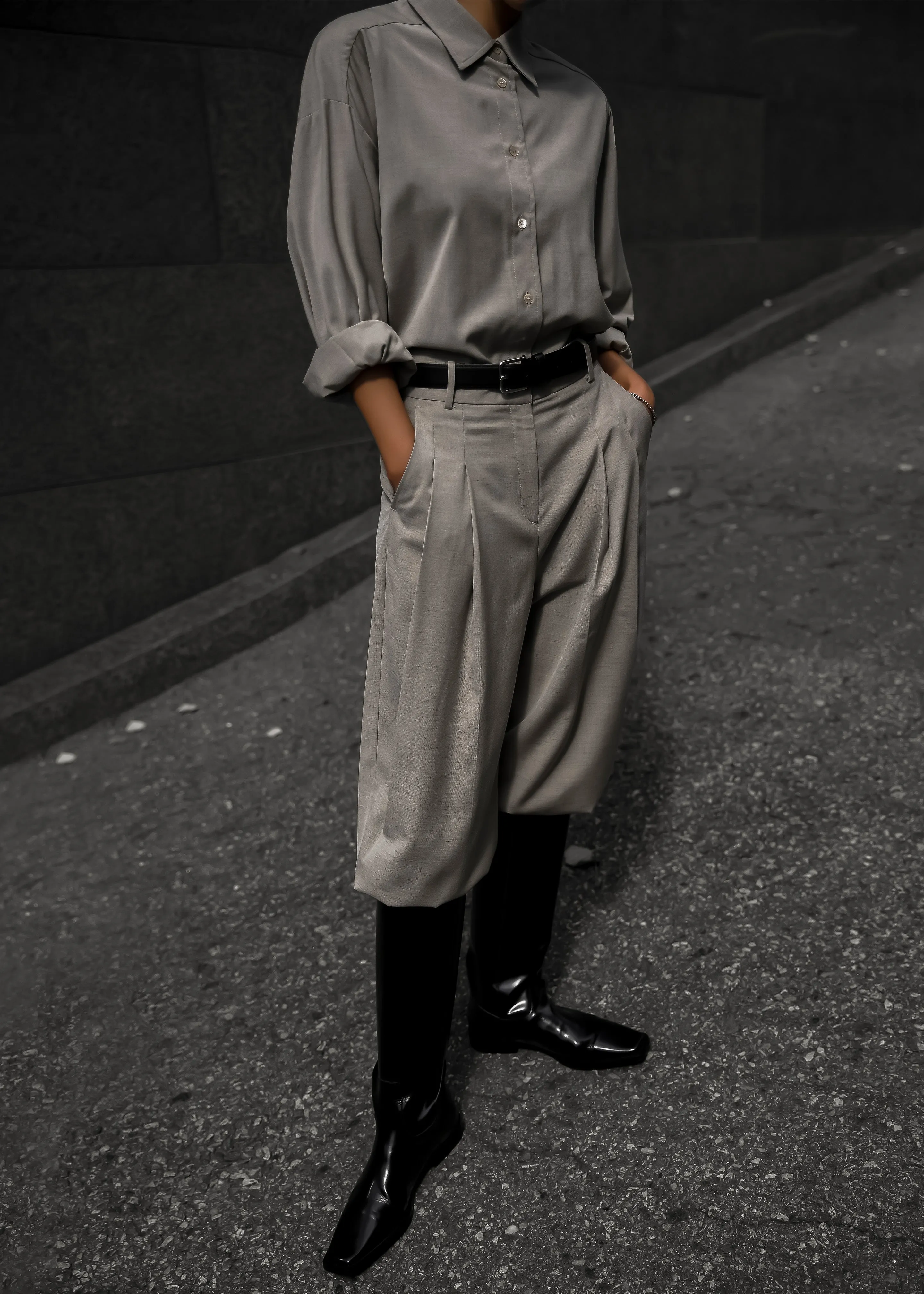 Gelso Shirt - Light Taupe Melange sold by Frankie Shop product image thumbnail 4