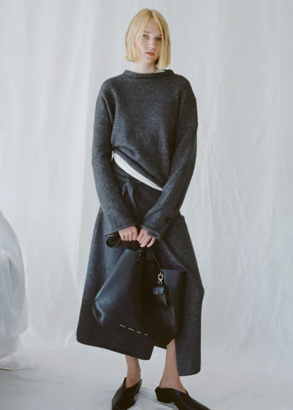 Proenza Schouler White Label Tara Sweater - Grey Melange sold by Frankie Shop